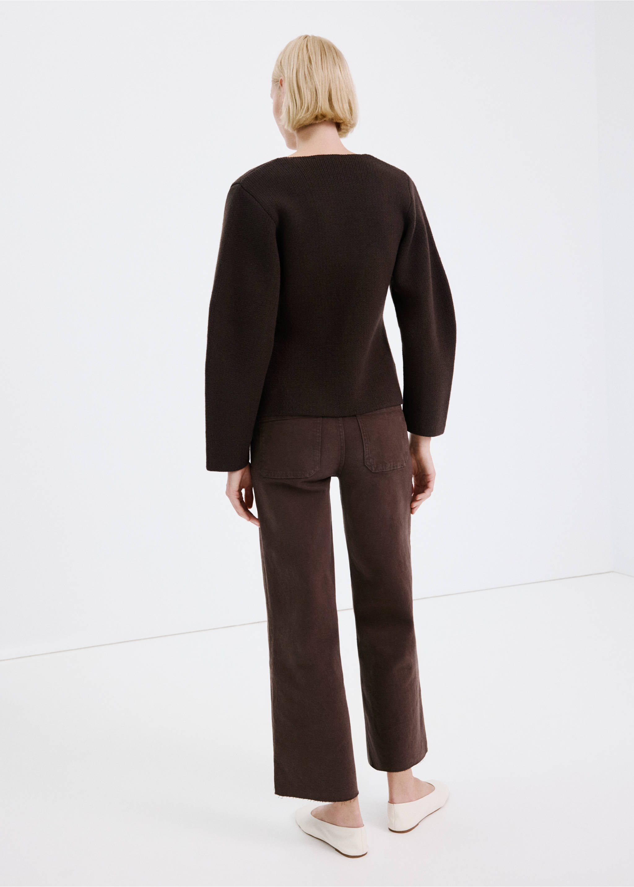 Catherin culotte high-rise jeans - Reverse of the article, Chocolate. Ref: 27043342-00.