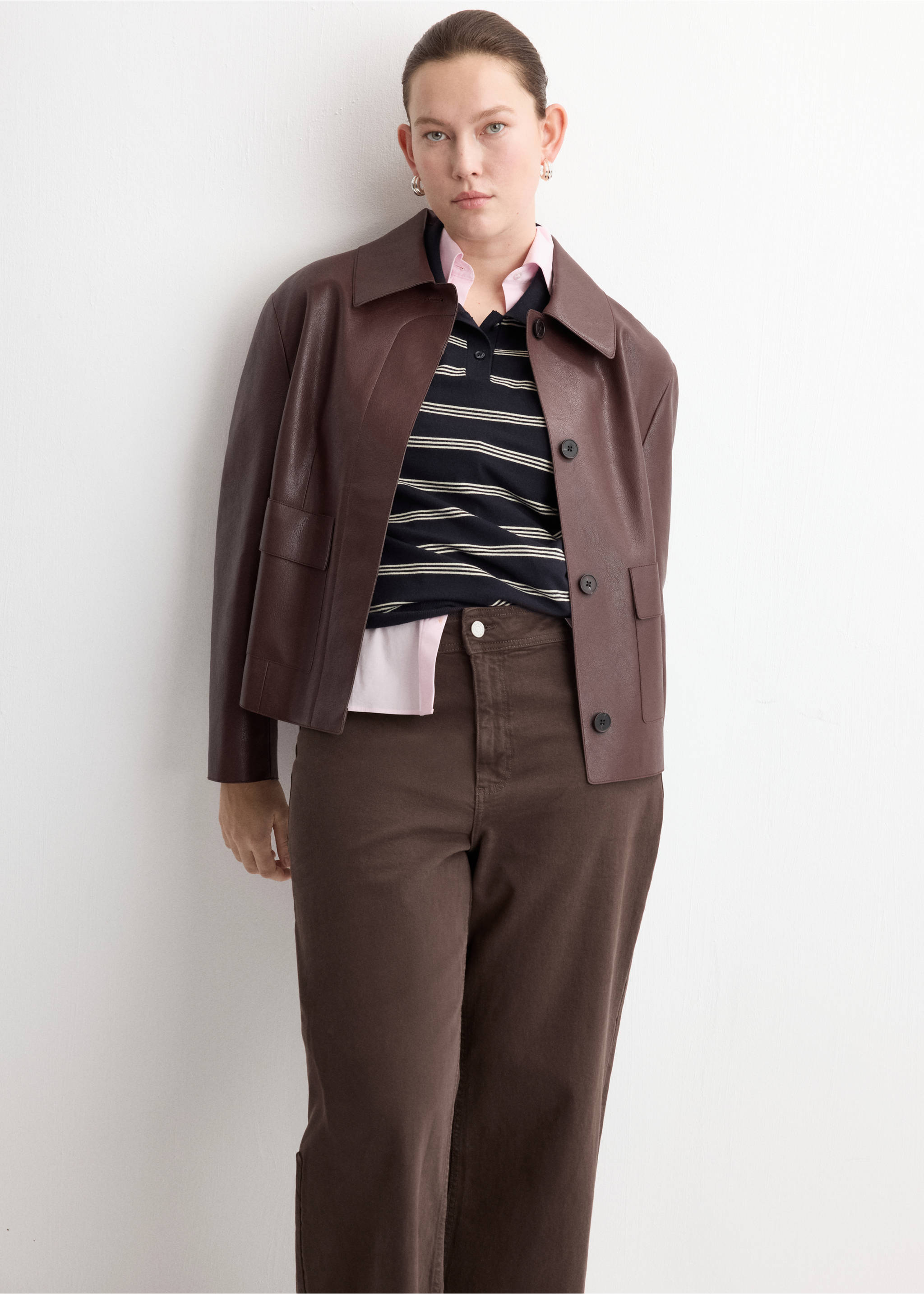 Catherin culotte high-rise jeans - Details of the article 5, Chocolate. Ref: 27043342-00.