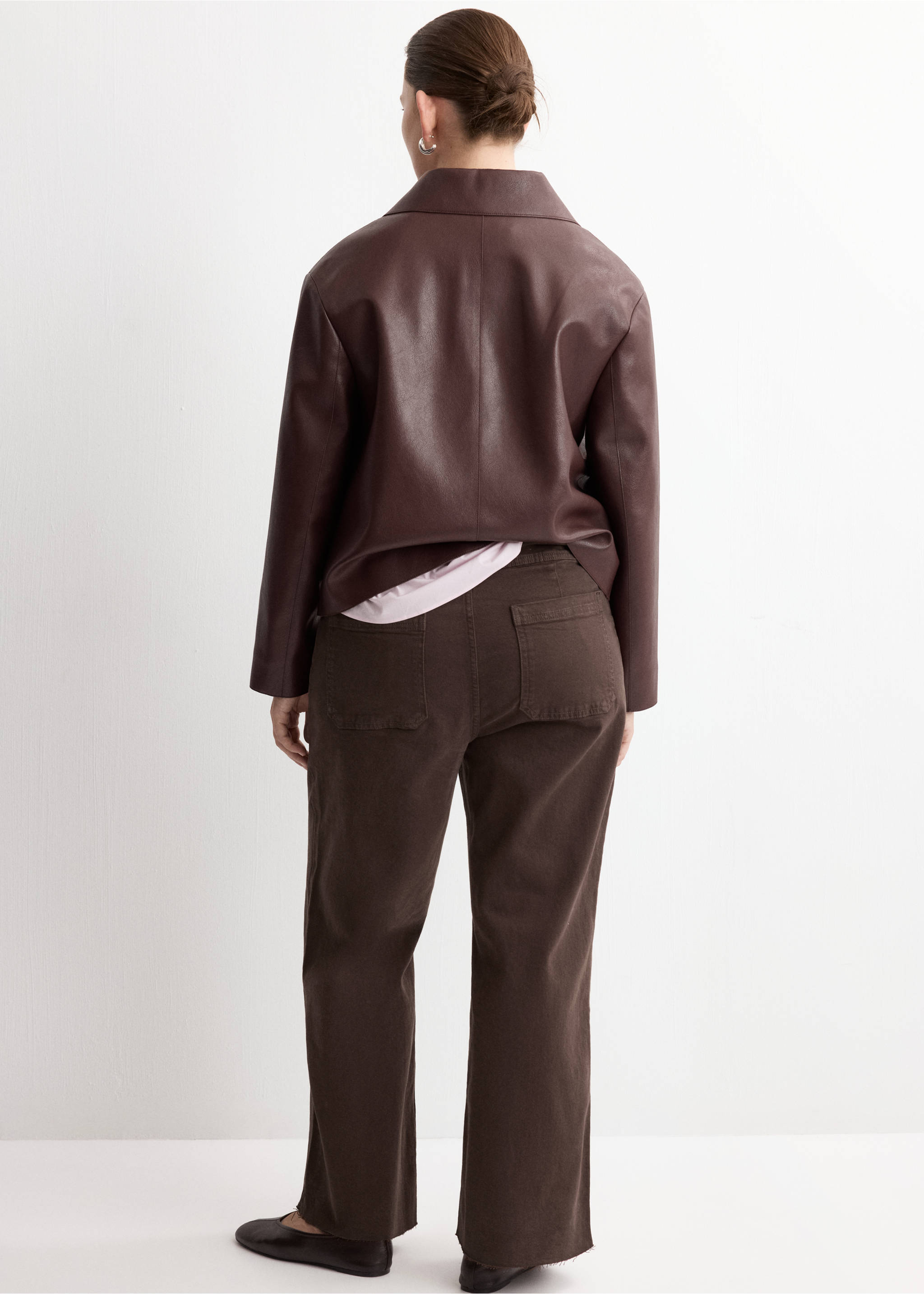 Catherin culotte high-rise jeans - Details of the article 4, Chocolate. Ref: 27043342-00.