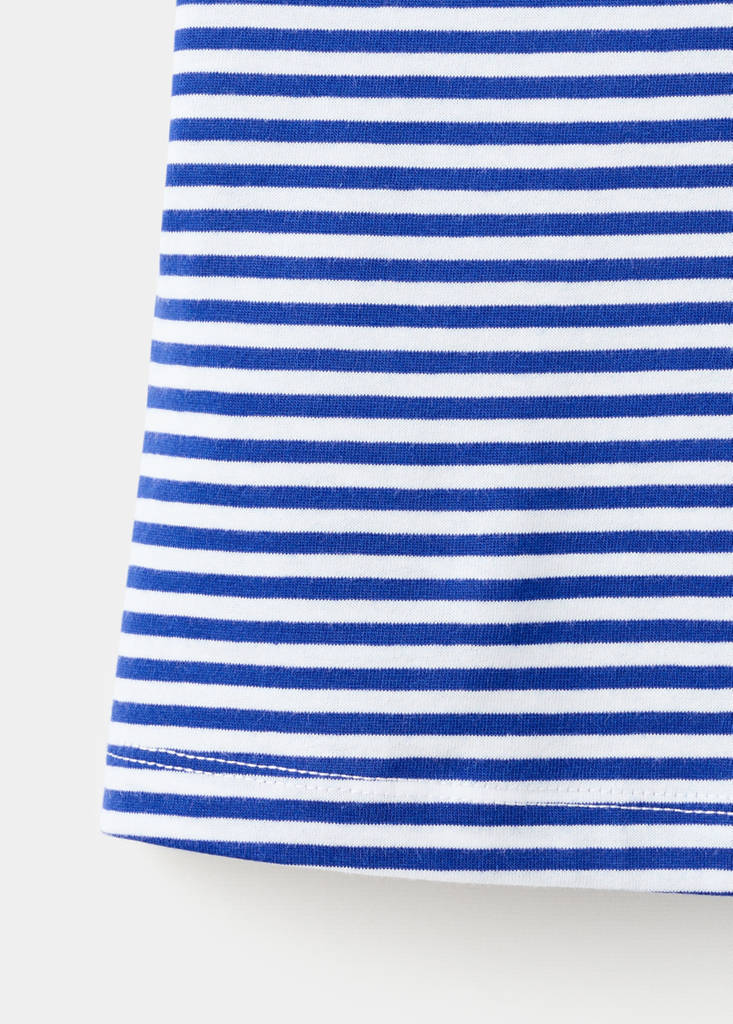 Woven stripe cotton top — Blue