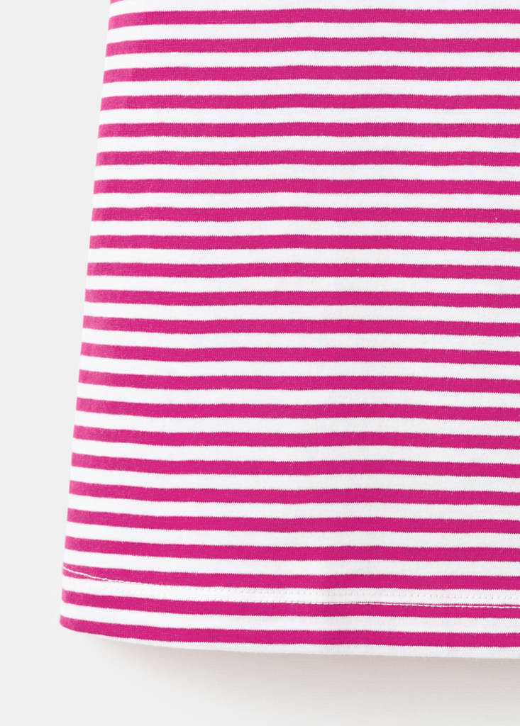 Woven stripe cotton top — Fuchsia