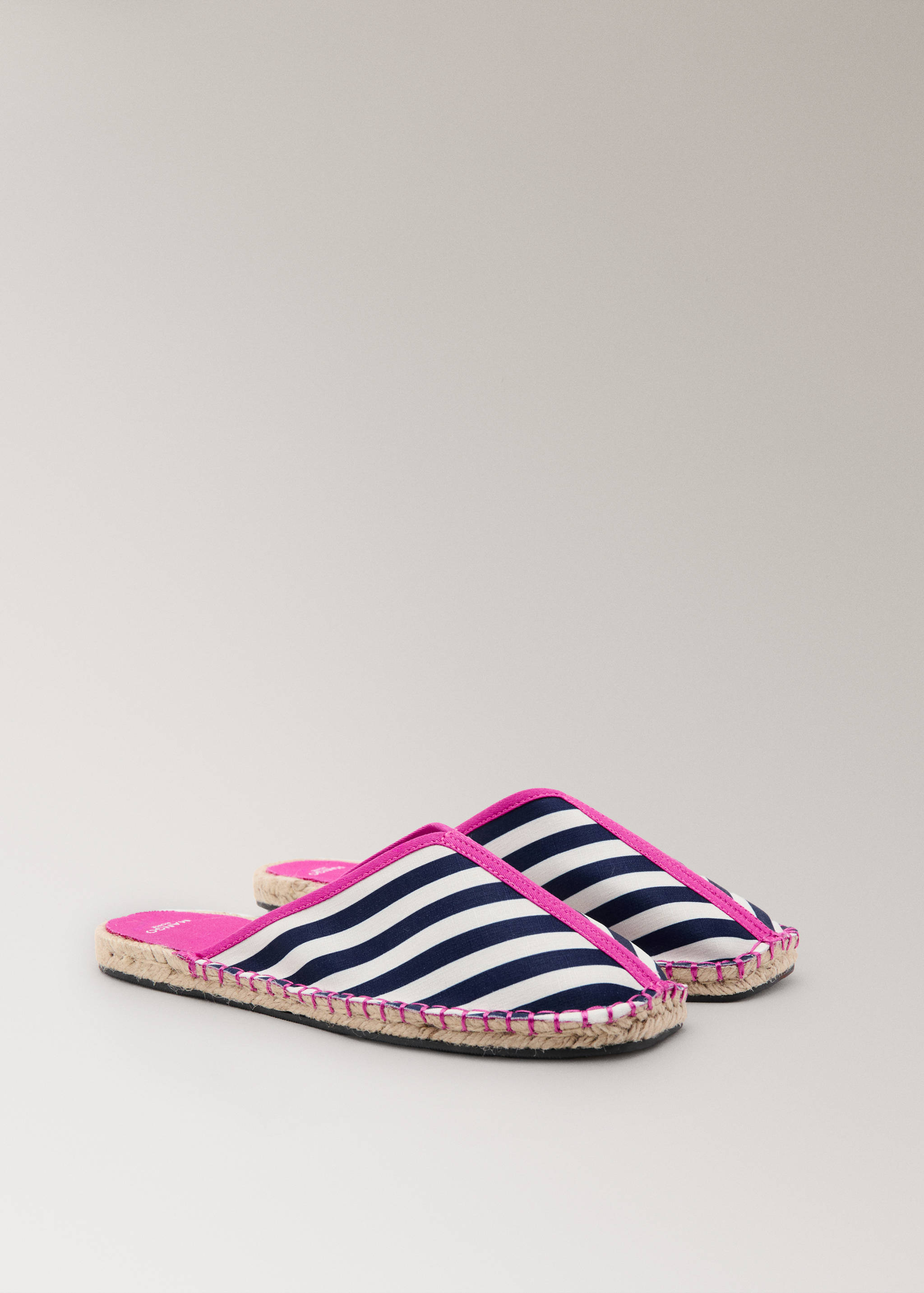 Striped open-back slippers - Medium plane