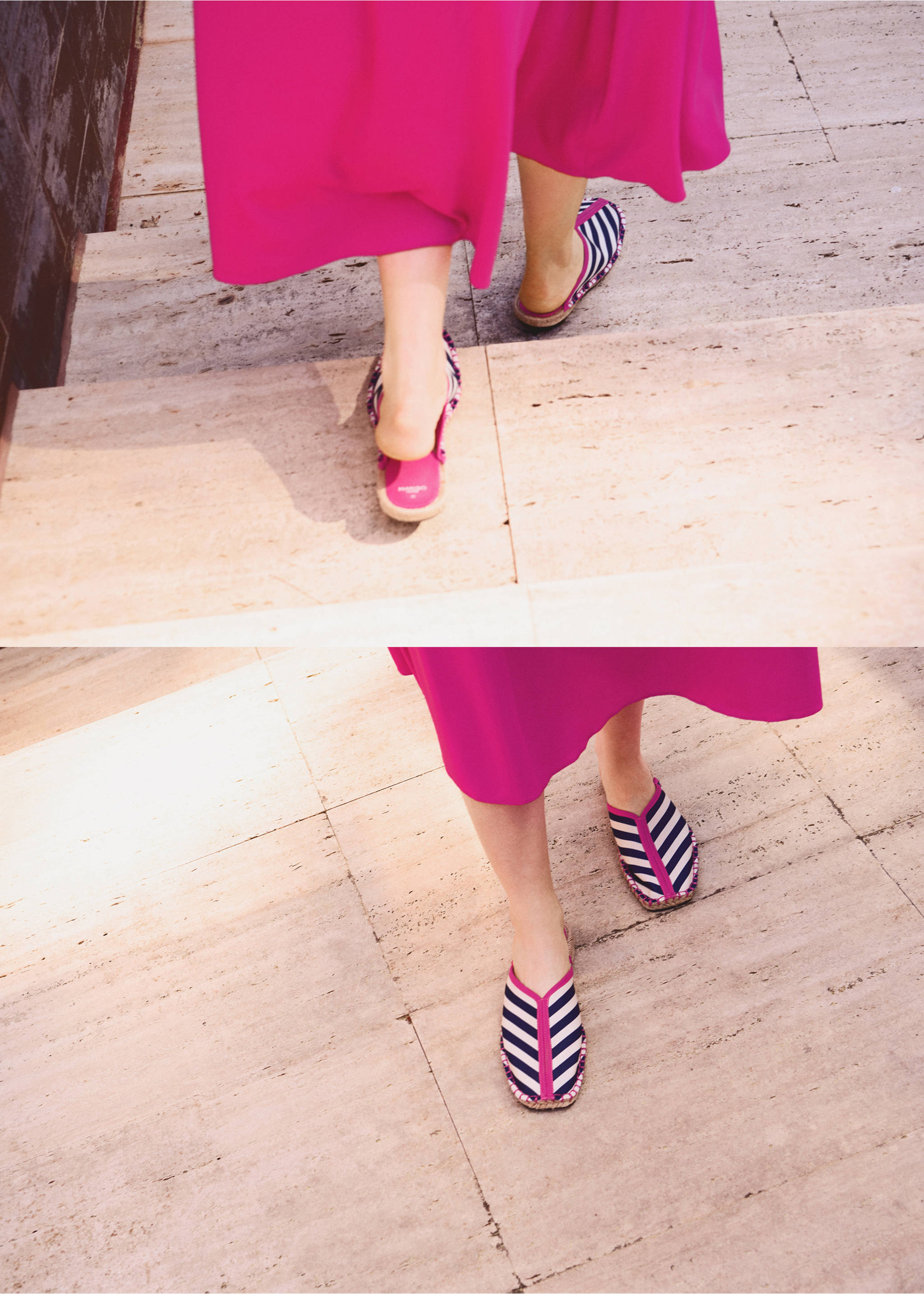 Espadrille with striped jute sole - Details of the article 5, Blue. Ref: 27043344-00.