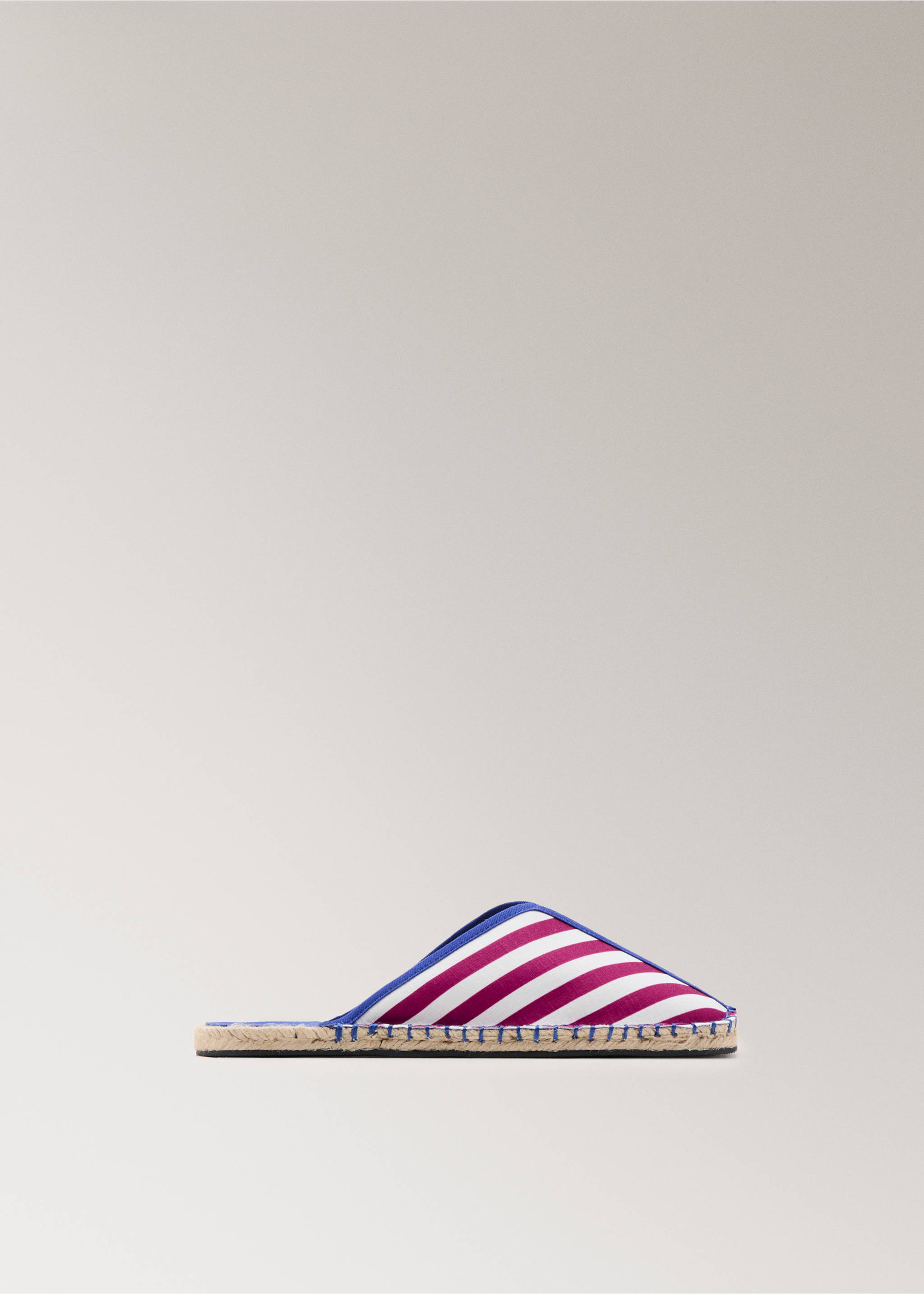 Striped open-back slippers - Article without model, Fuchsia. Ref: 27043344-00.