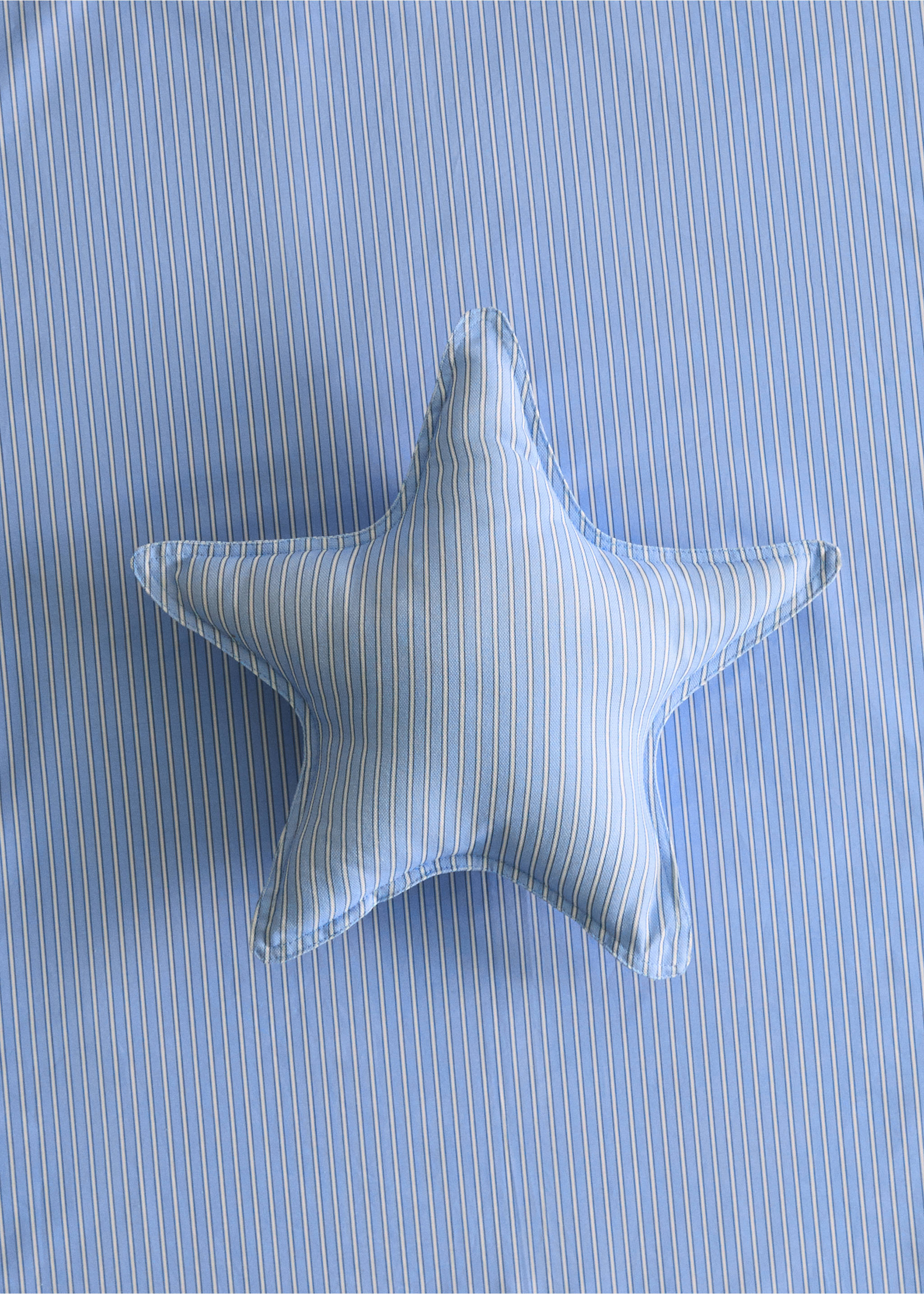 100% cotton cushion cover 35 cm - General plane, Blue. Ref: 27043345-00.