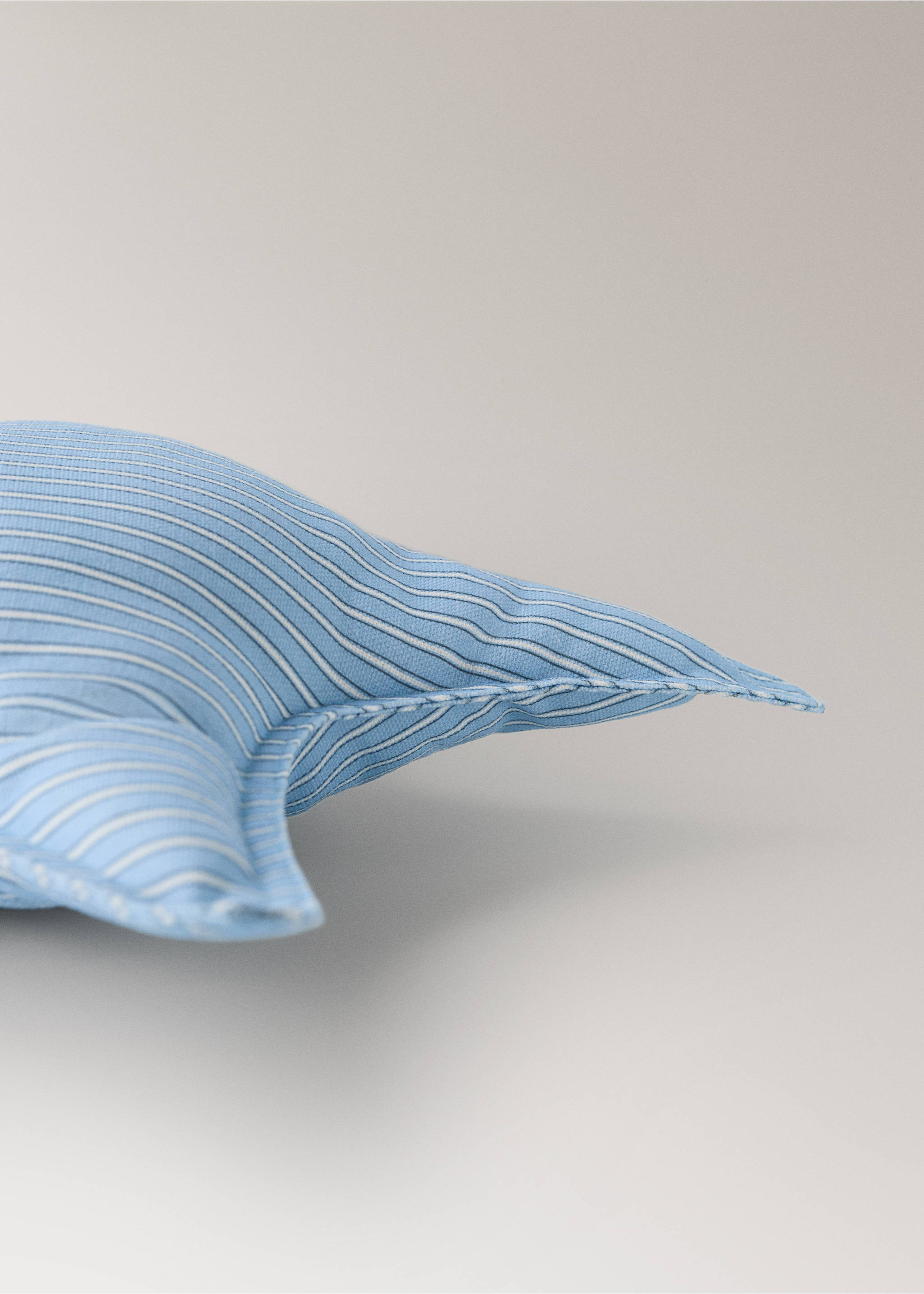 100% cotton cushion cover 35 cm - Details of the article 3, Blue. Ref: 27043345-00.