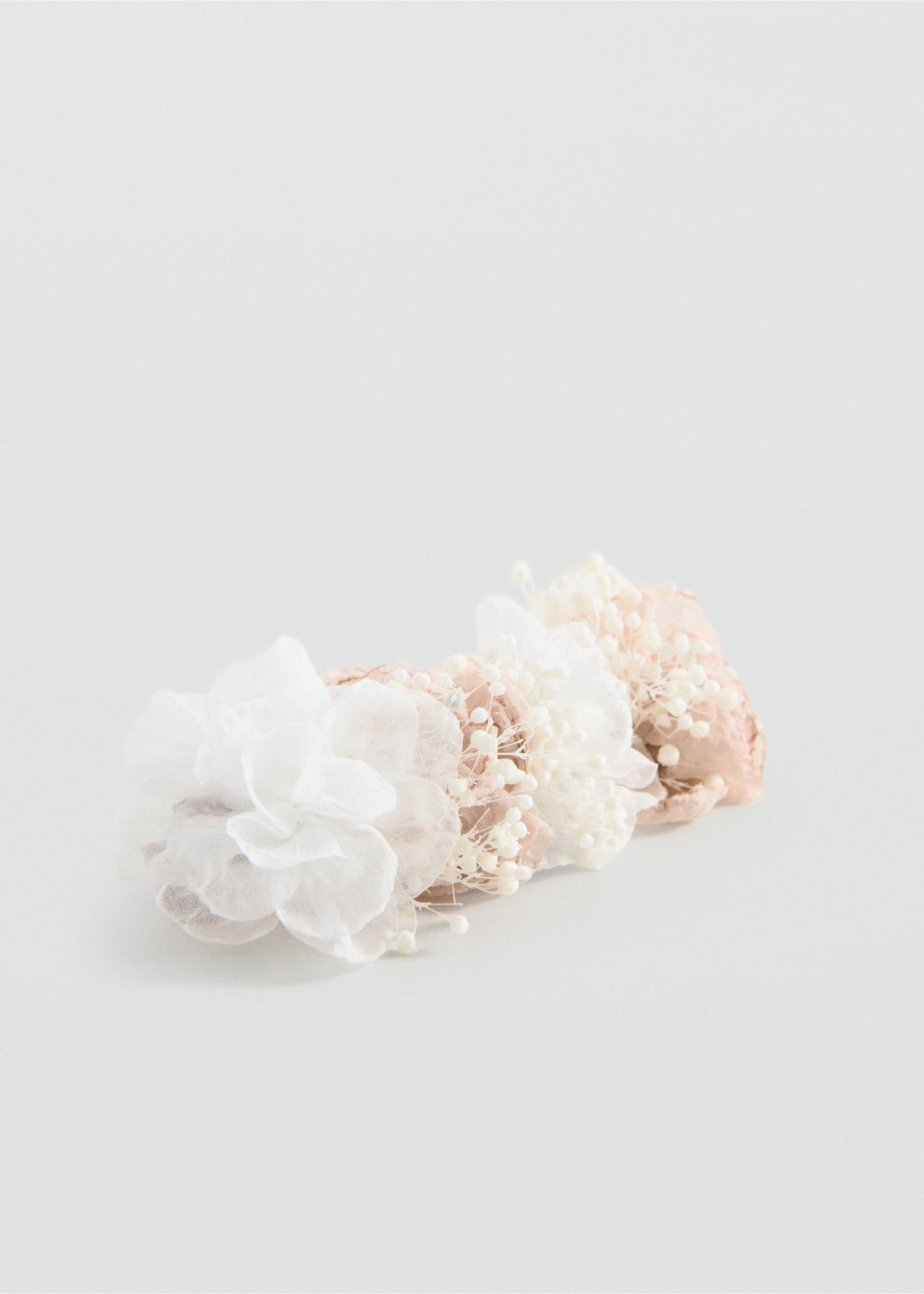 Floral clip - Details of the article 1, Pale Pink. Ref: 27043709-00.