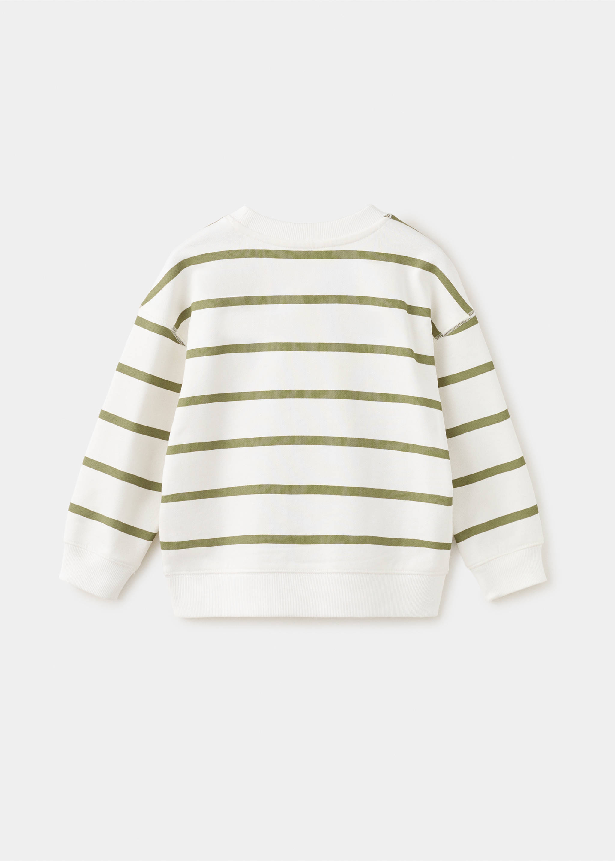 Sweatshirt de algodão às riscas - Verso do artigo, Caqui. Ref: 27043711-00.