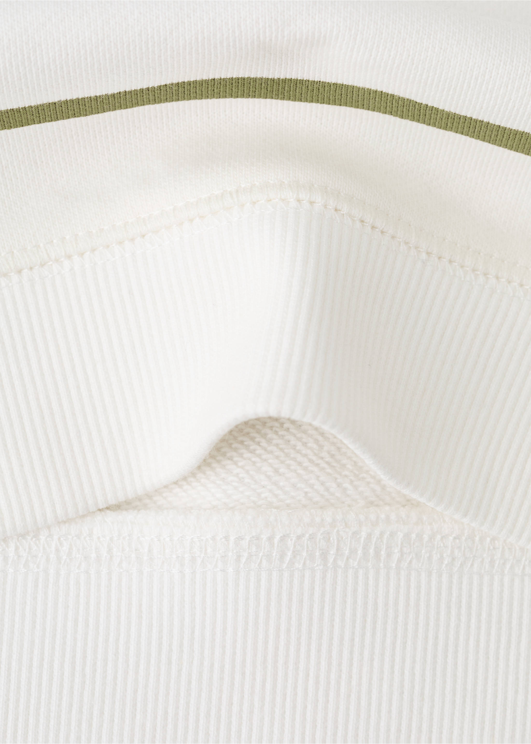 Sweatshirt de algodão às riscas - Pormenor do artigo 0, Caqui. Ref: 27043711-00.