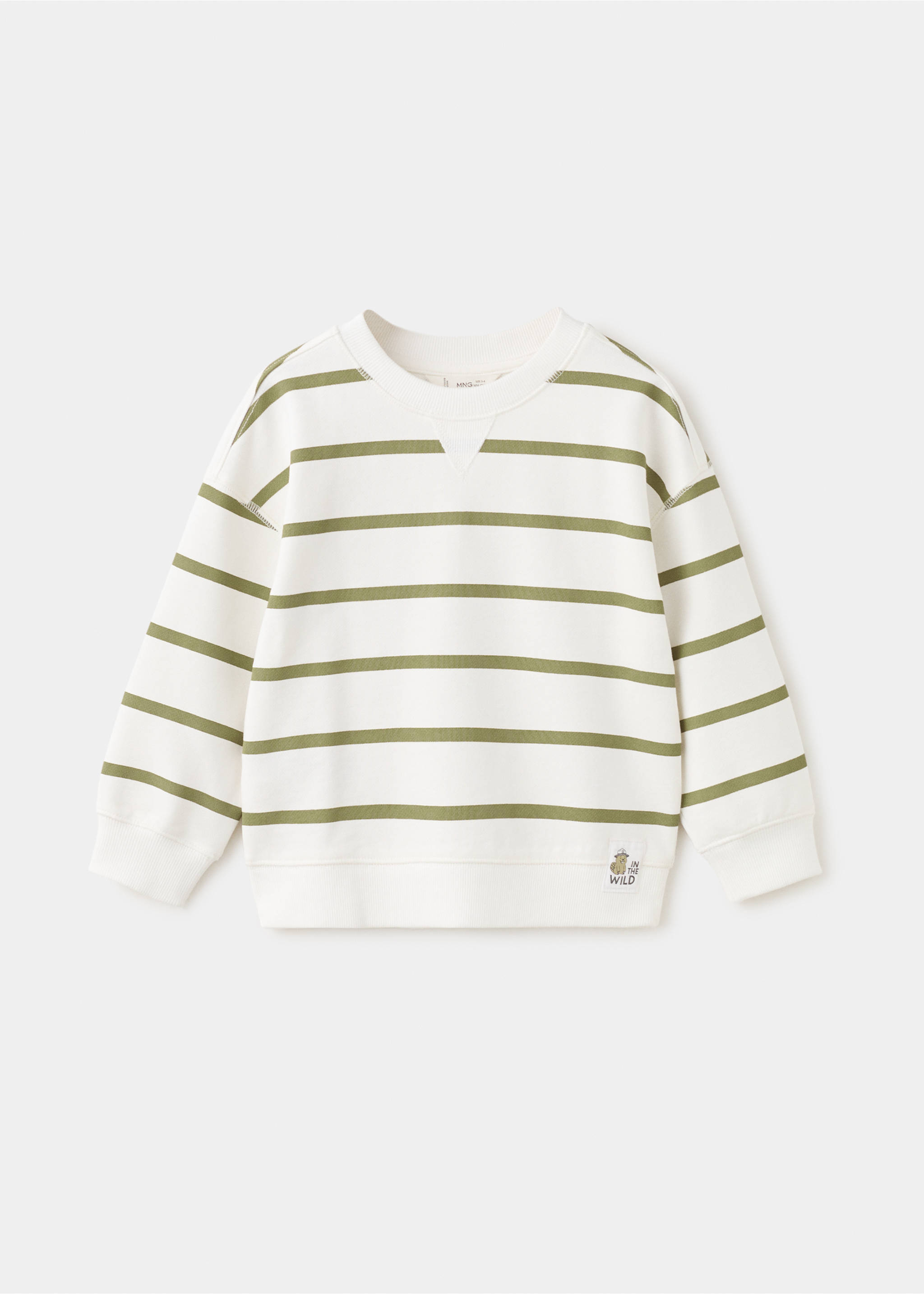 Sweat-shirt coton rayures - Article sans modèle, Kaki. Ref: 27043711-00.