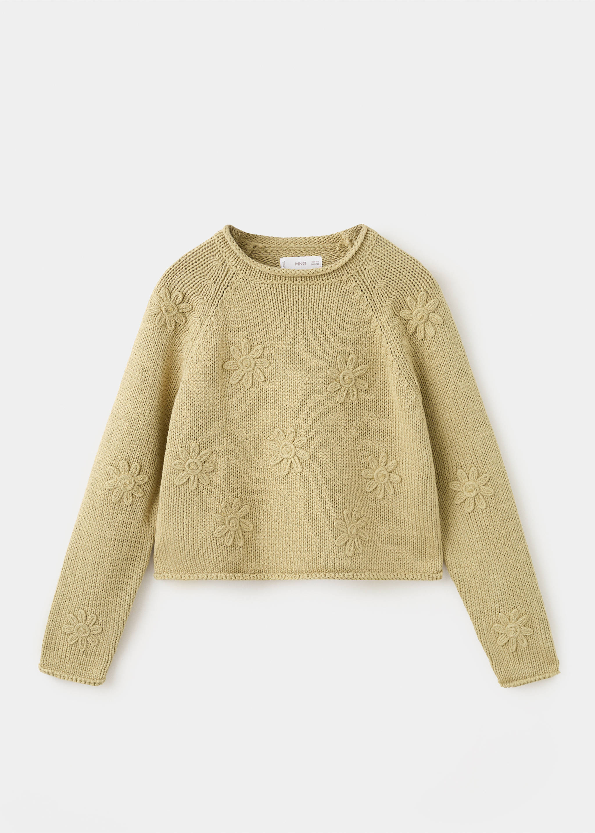 Flowers knit sweater - Article without model, Olive Green. Ref: 27043712-00.