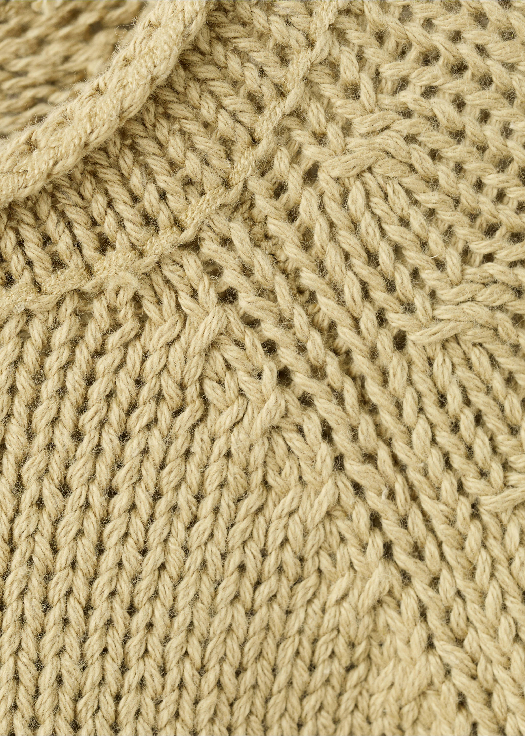 Flowers knit sweater - Details of the article 8, Olive Green. Ref: 27043712-00.