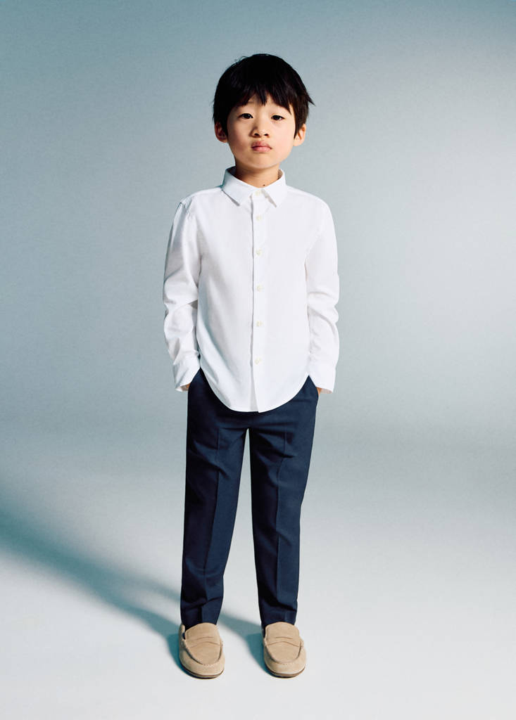 Straight-fit suit trousers — Navy