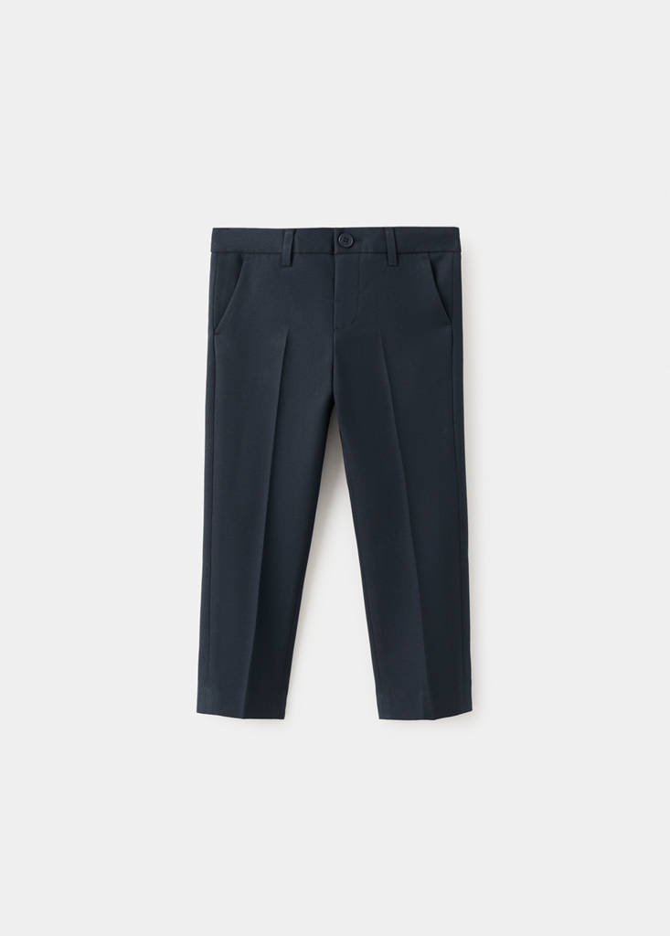 Straight-fit suit trousers — Navy