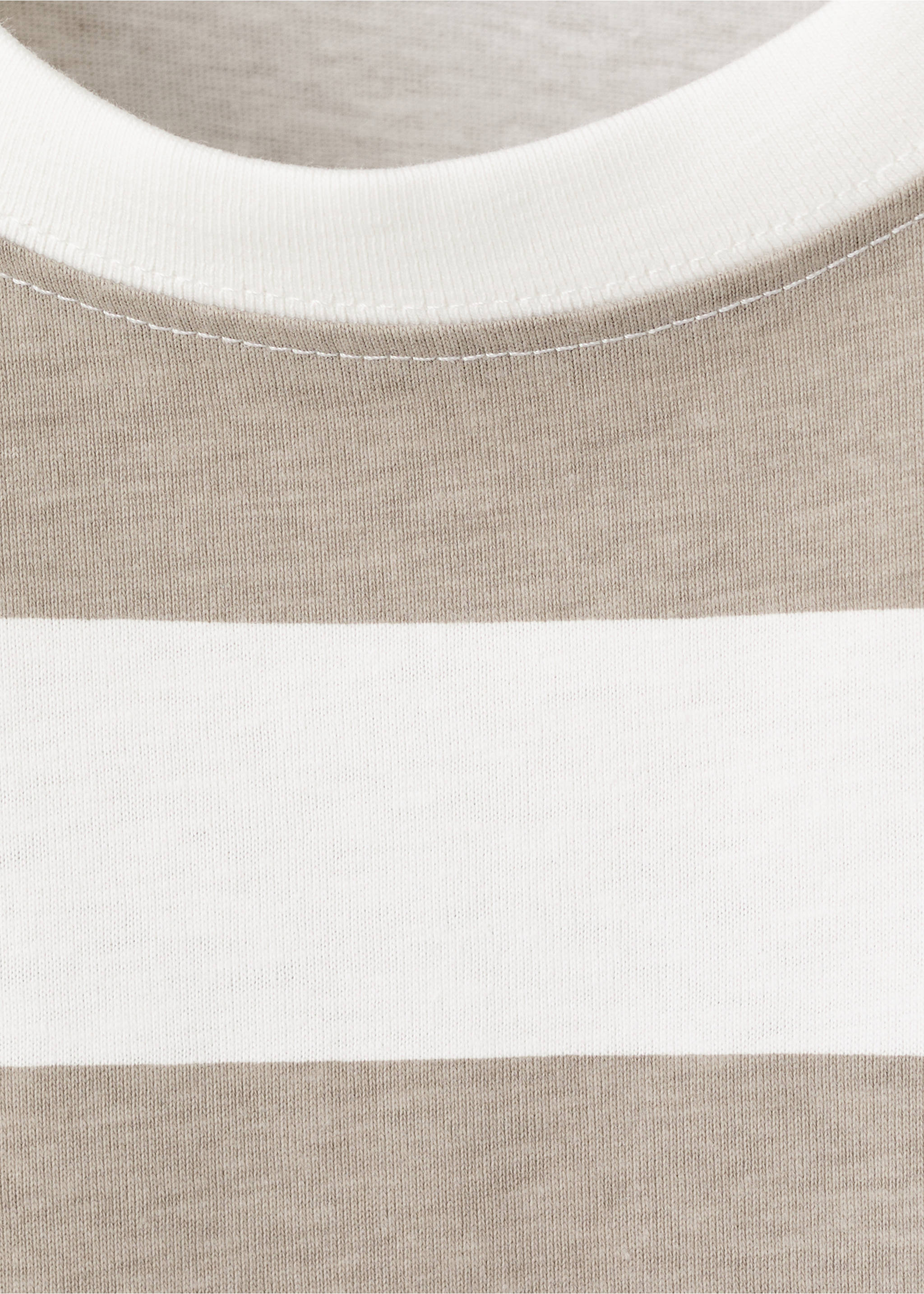 Gestreiftes Baumwoll-T-Shirt - Detail des Artikels 0, Mittelbraun. Ref: 27043721-00.