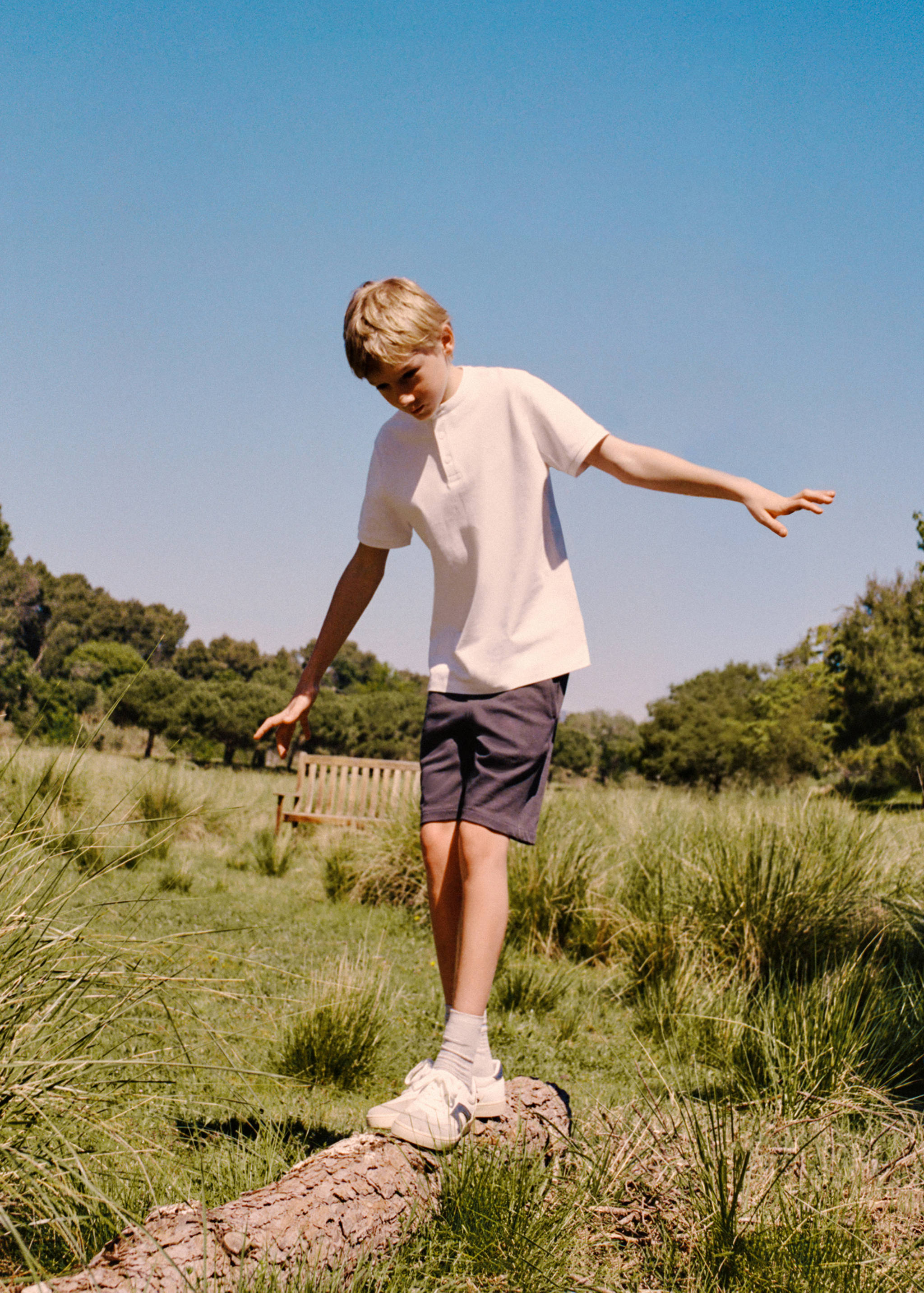 Leather mixed sneakers - General plane