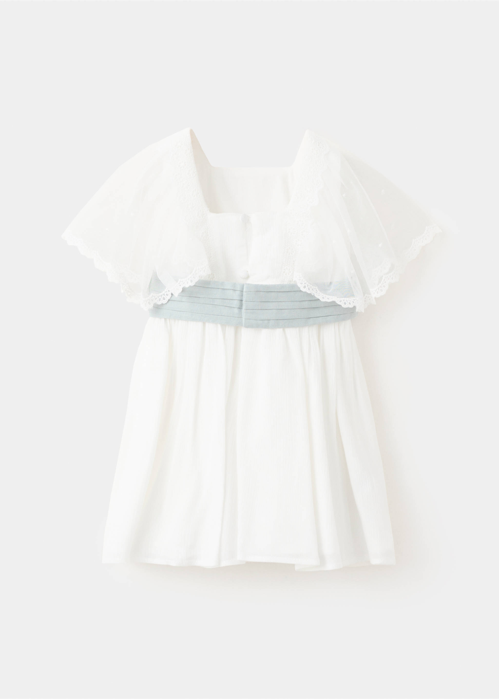 Vestido detalles bordados - Reverso del artículo, Blanco. Ref: 27043725-00.