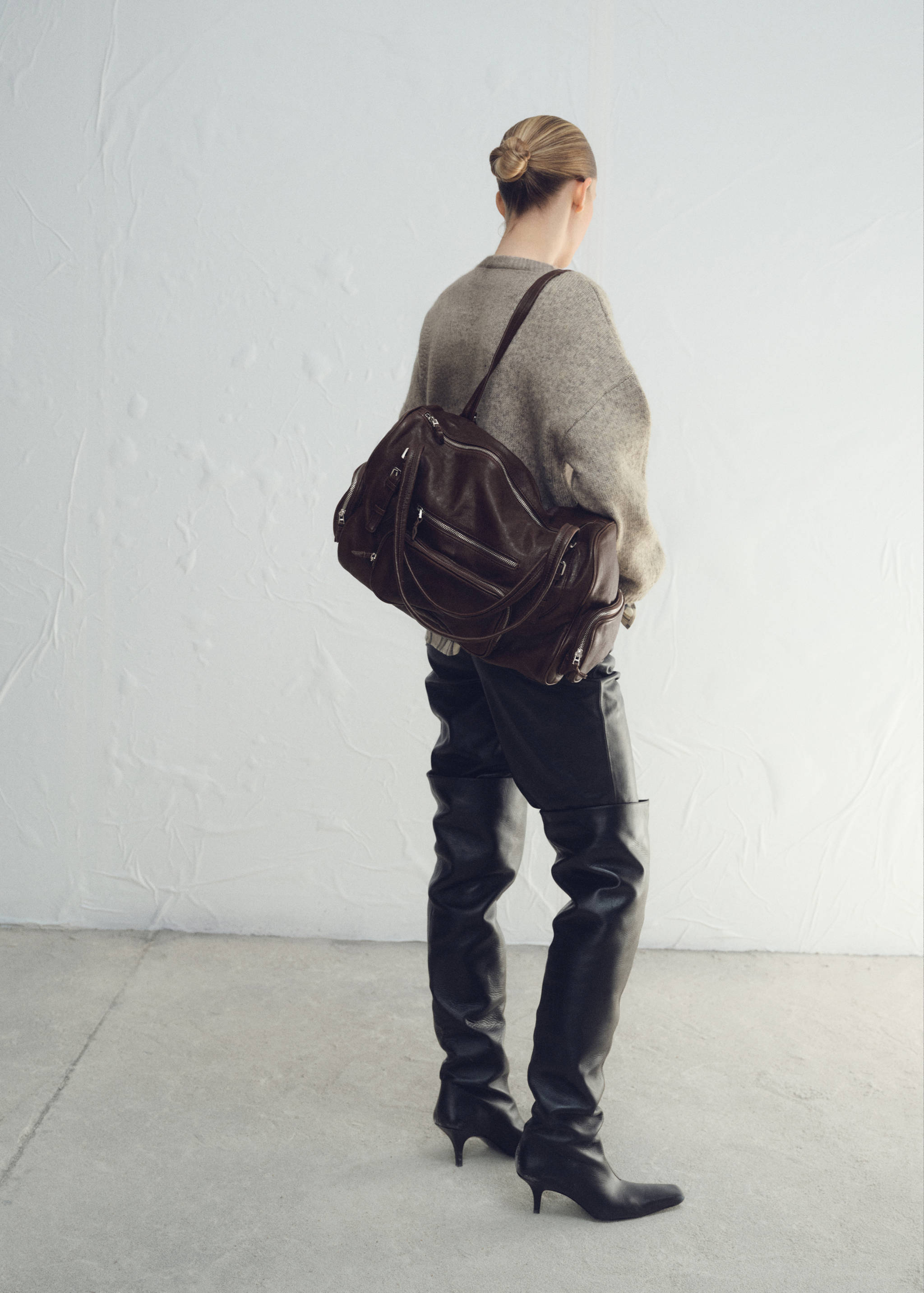 Large leather bowling bag - General plane