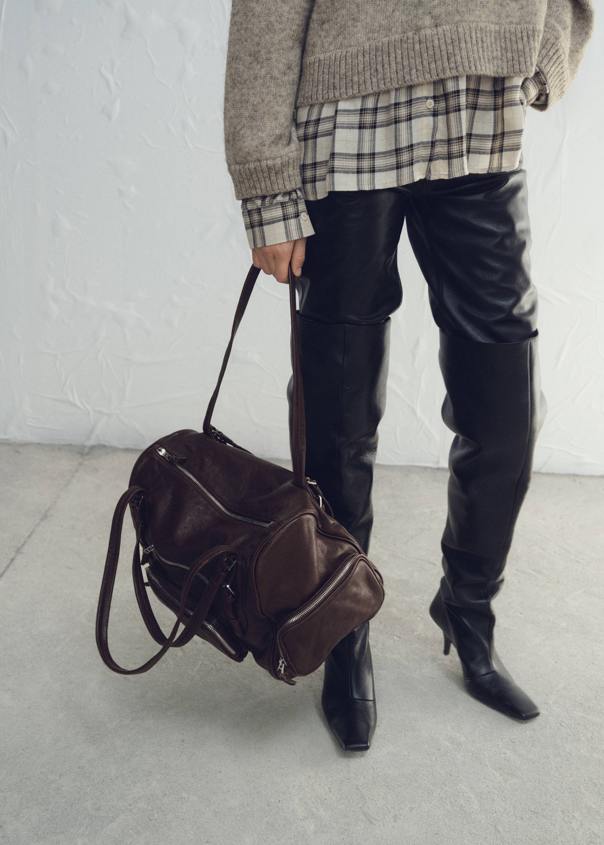 Bolsa grande bowling piel - Plano medio
