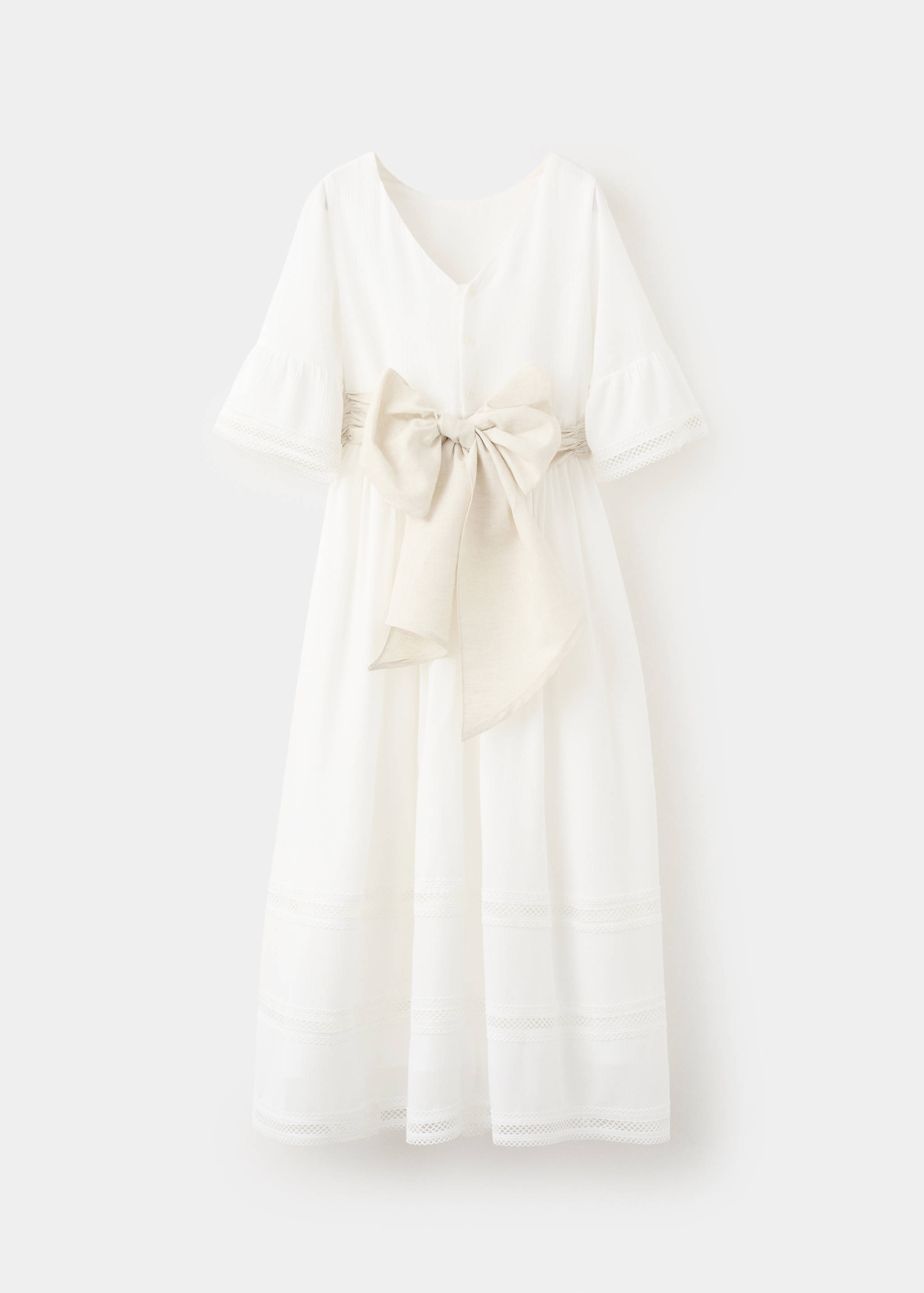 Long linen dress with bow - Reverse of the article