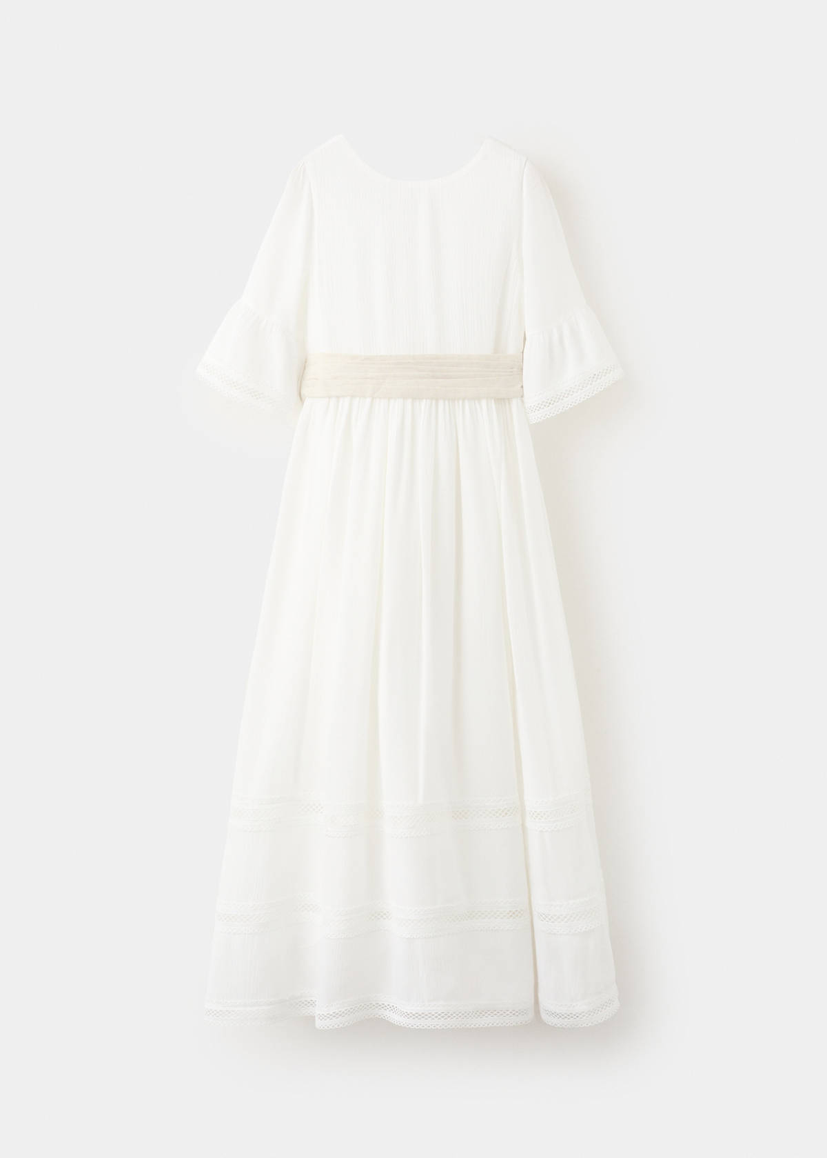Long linen dress with bow