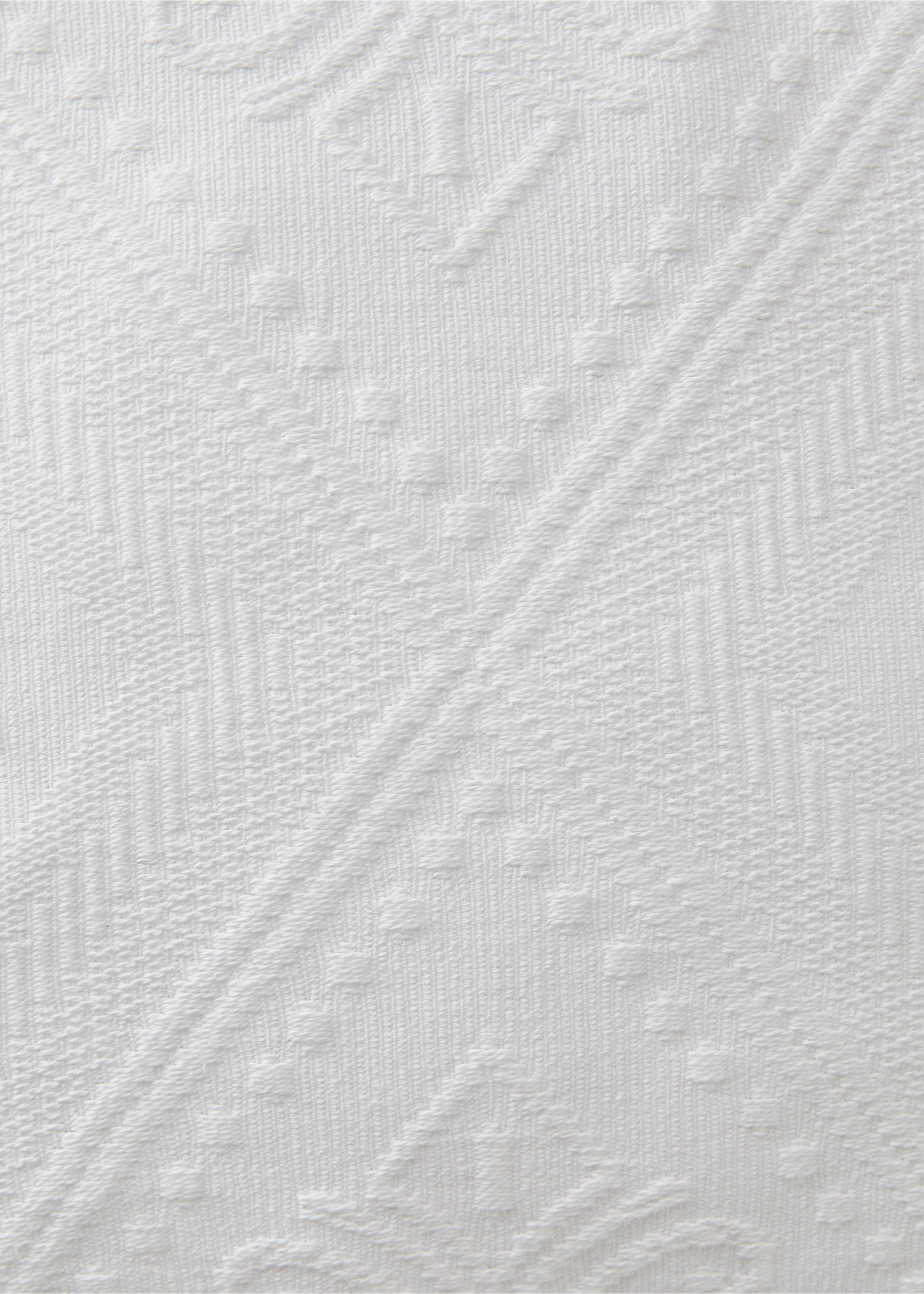 Pre-shrunk jacquard cushion cover 300 g, 50x50 cm - Details of the article 3, Ecru. Ref: 27043742-00.