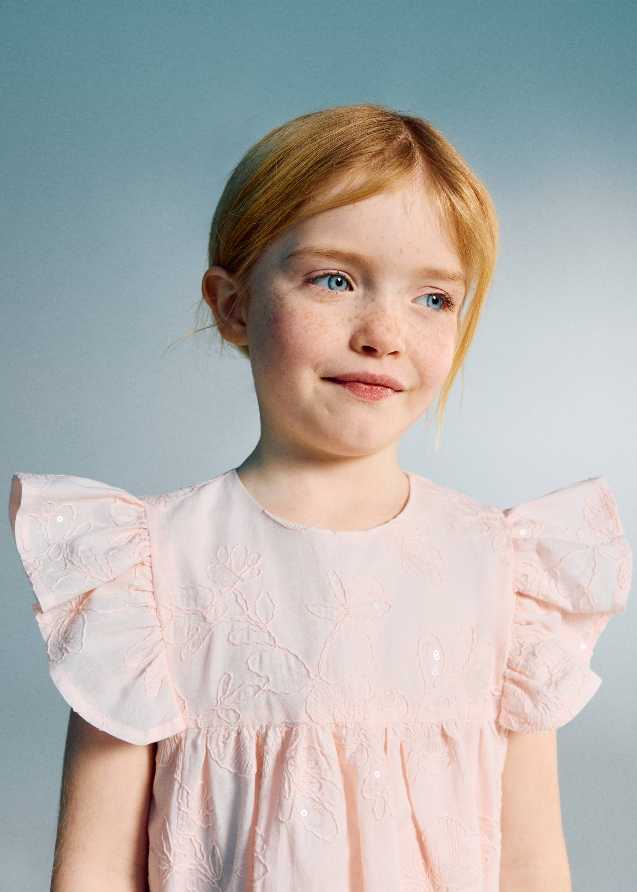 Vestido algodón bordado flores - Detalle del artículo 1, Rosa. Ref: 27044043-00.