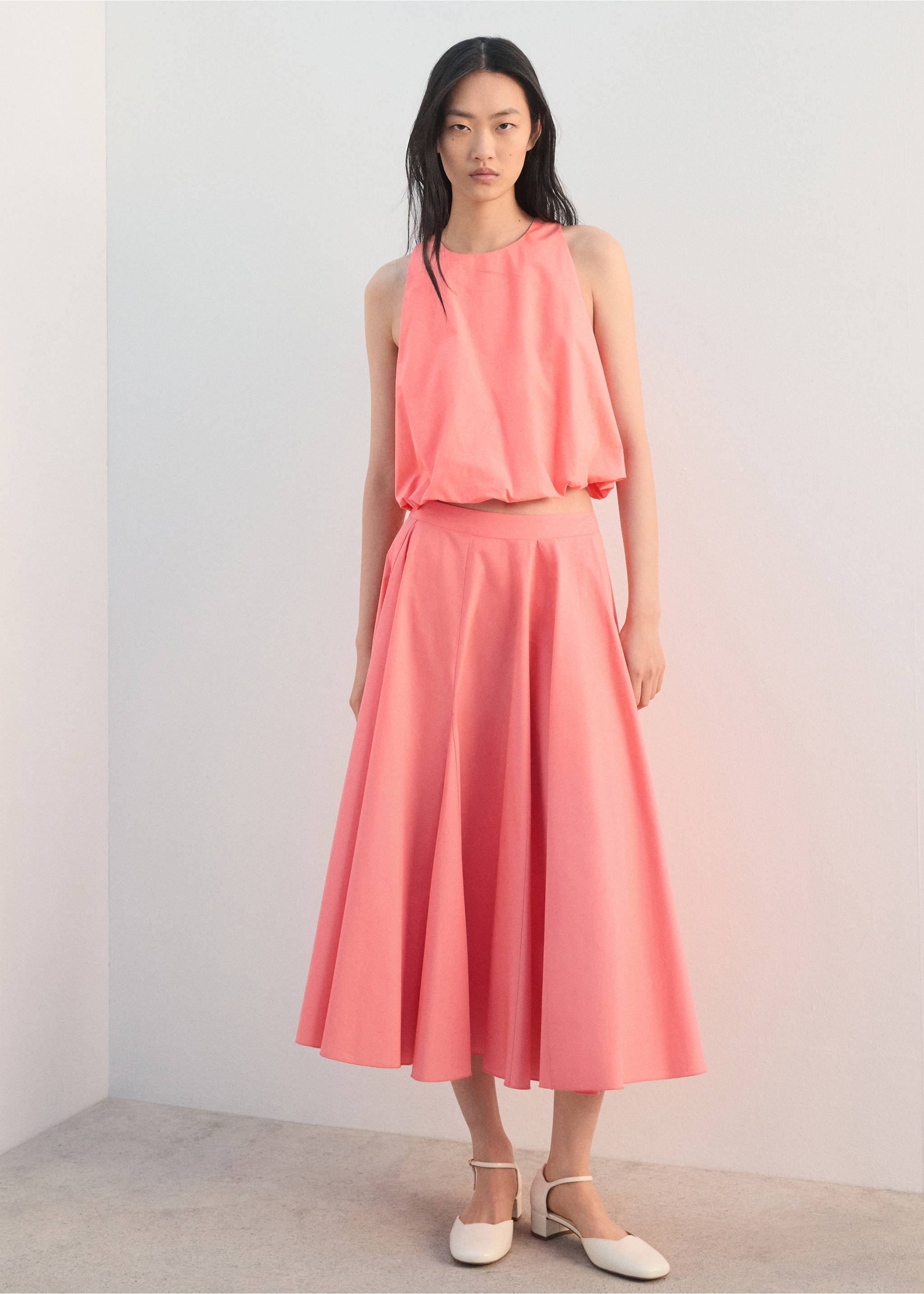 بلوزة قطن إيفاسيه - رؤية عامة, أحمر مرجاني. Ref: 27044044-00.