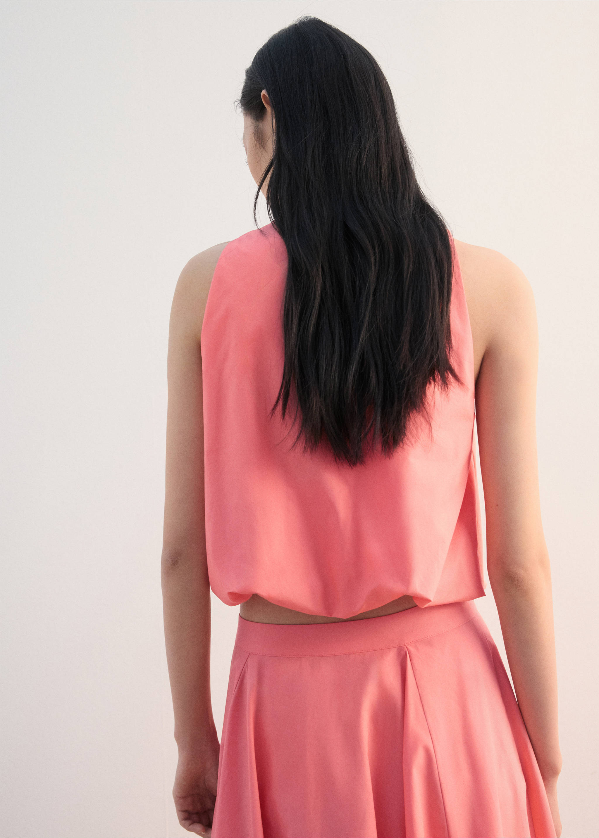 بلوزة قطن إيفاسيه - الجهة الخلفية للمنتج, أحمر مرجاني. Ref: 27044044-00.