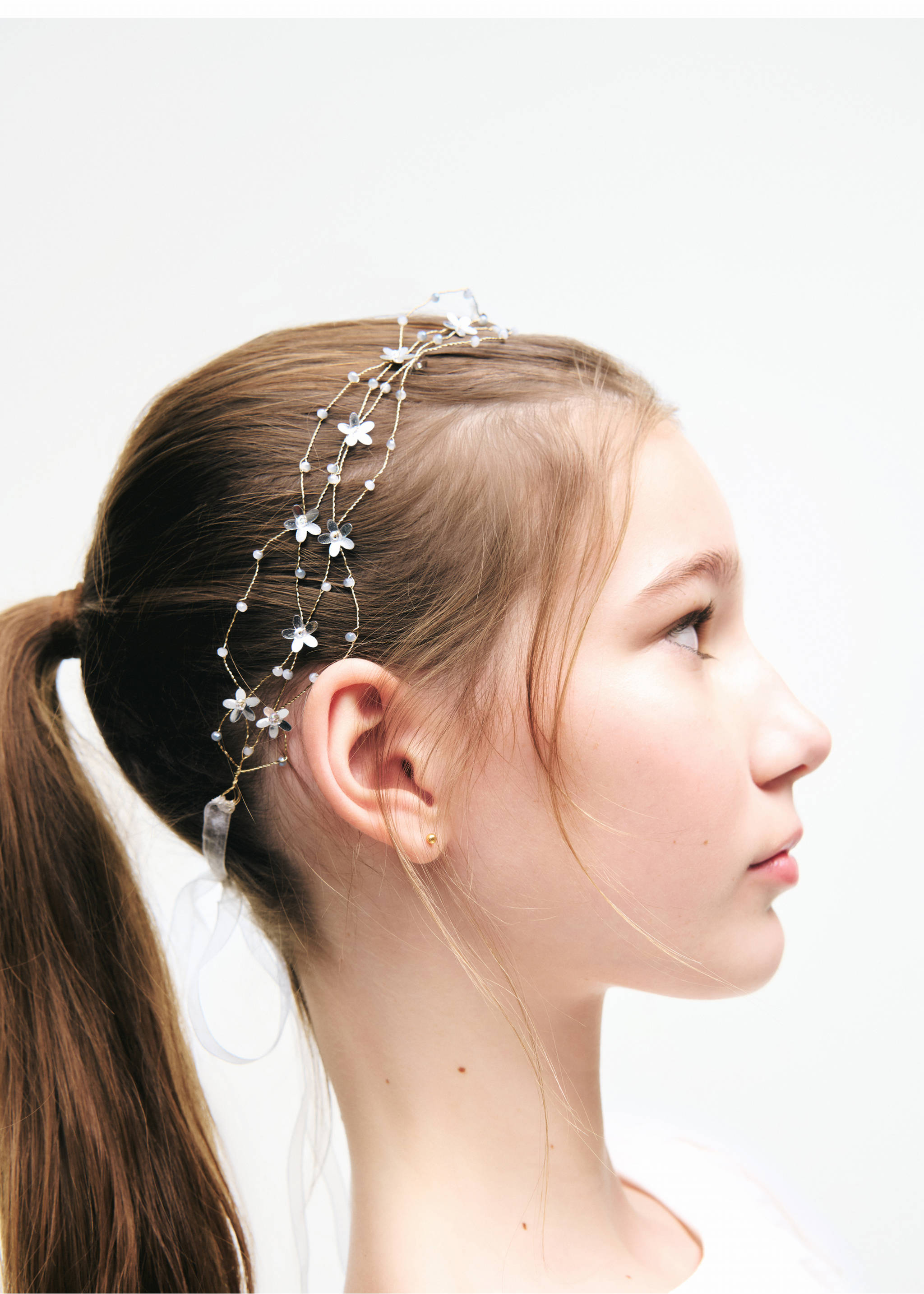 Floral strass headband - Details of the article 5, Gold. Ref: 27044045-00.