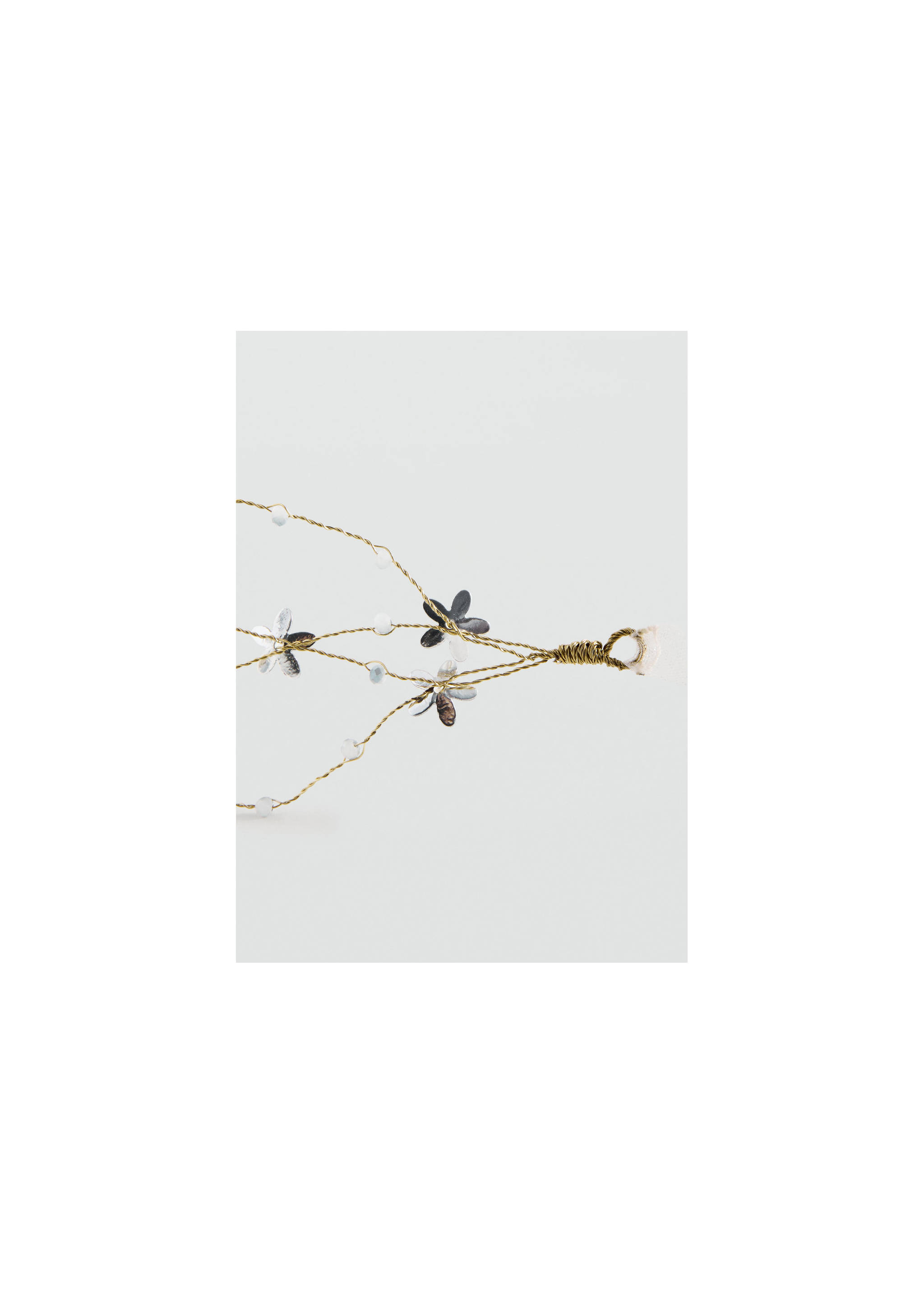 Floral strass headband - Details of the article 6, Gold. Ref: 27044045-00.