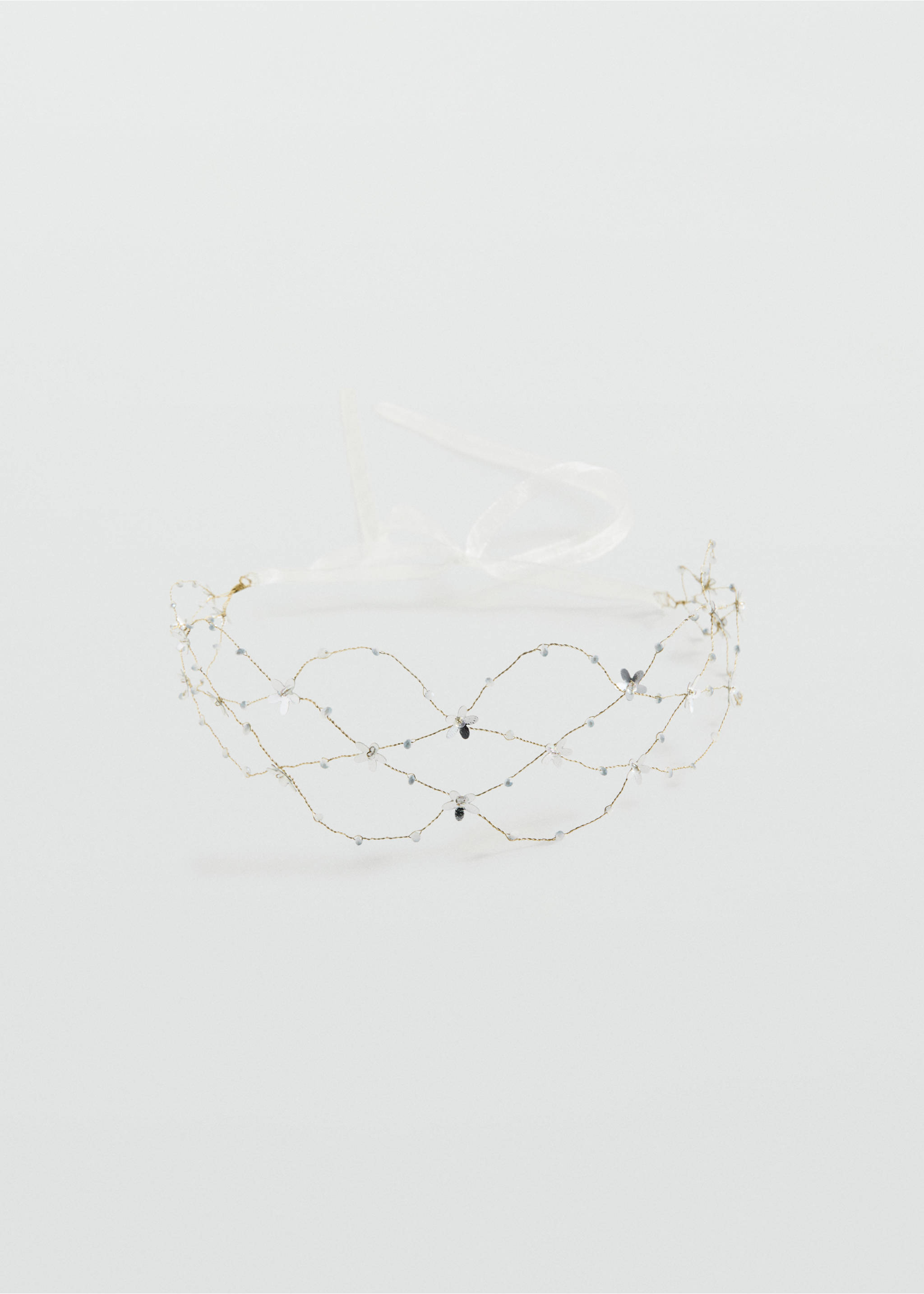 Çiçekli strass taşlı taç - Modelsiz ürün, Altın Sarısı. Ref: 27044045-00.