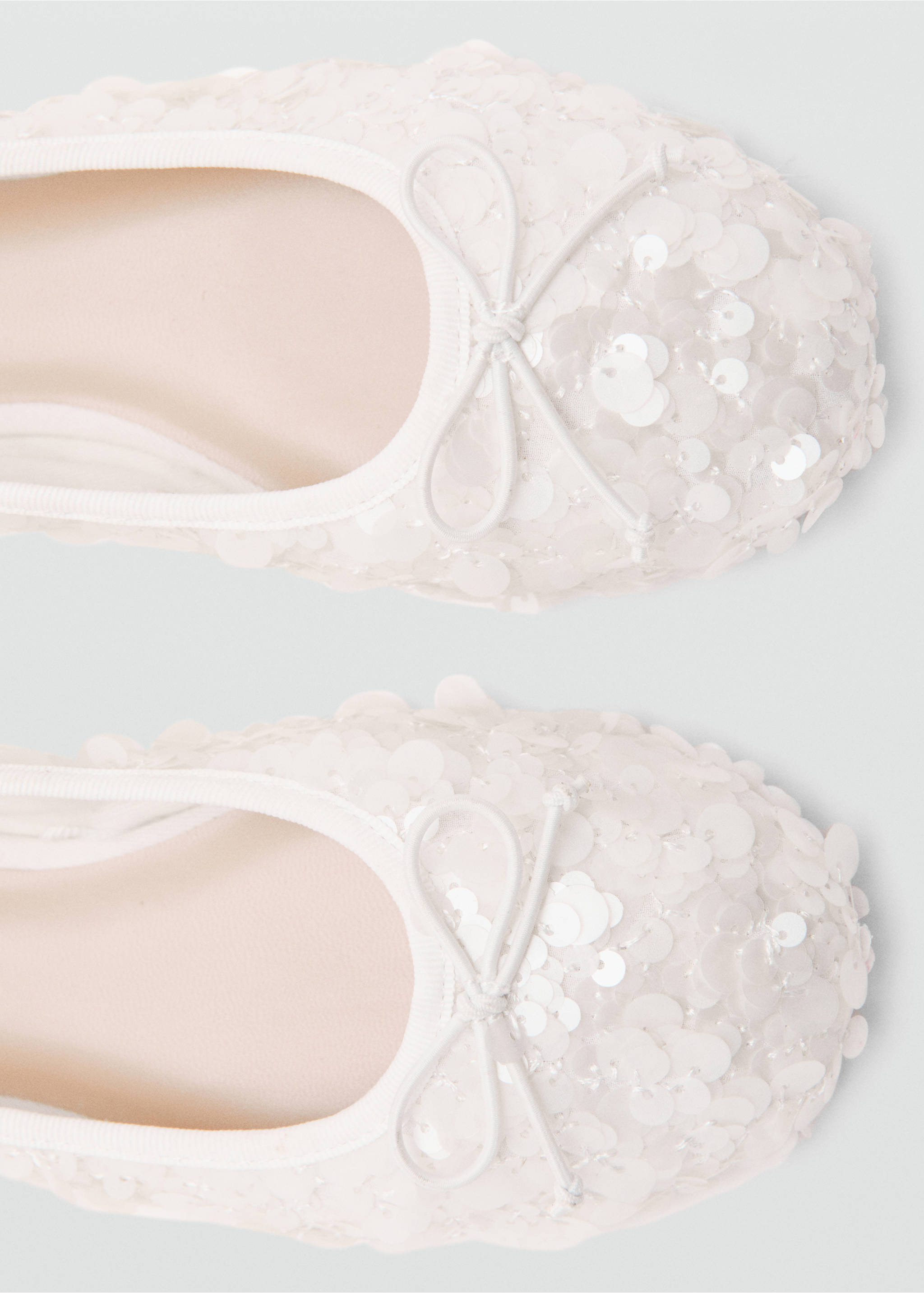 Ballerines à paillettes avec nœud - Détail de l'article 2, Blanc. Ref: 27044047-00.