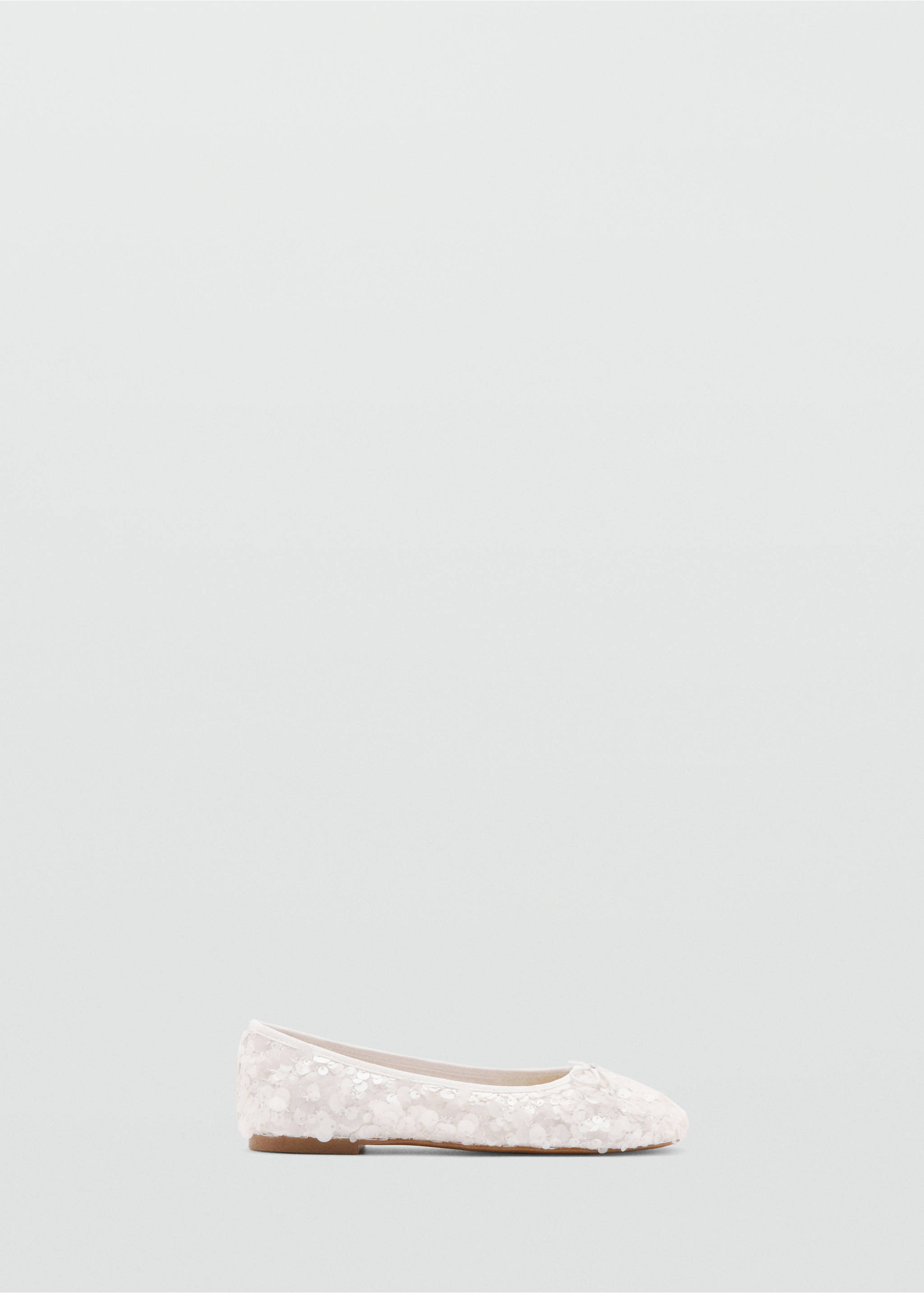 Sequin bow ballet flat - Article without model, White. Ref: 27044047-00.