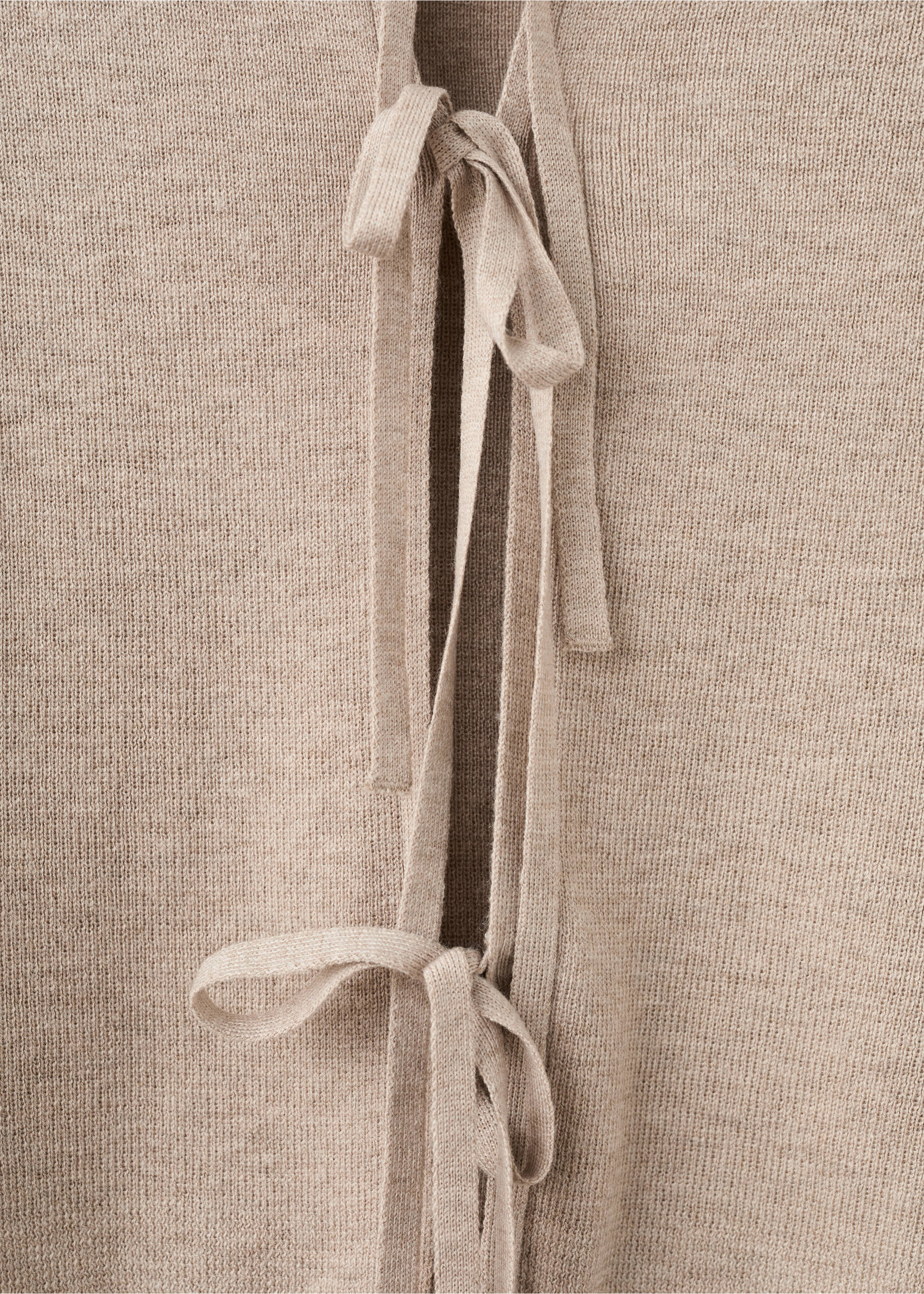 Вязаный кардиган с завязками - Деталь изделия 8, Песочный. Ref: 27044048-00.