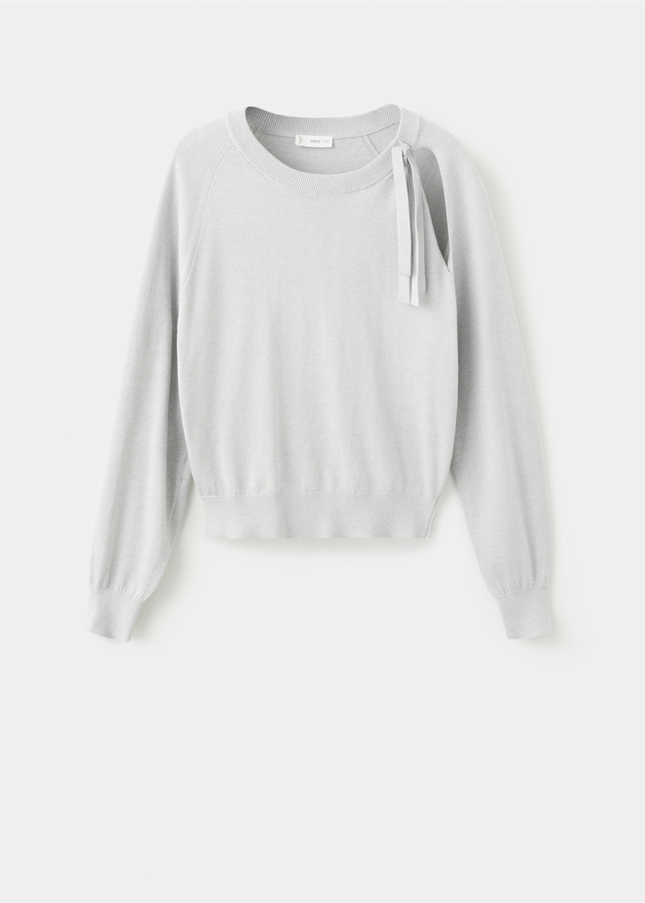 Bow knit sweater - Article without model, Medium Heather Grey. Ref: 27044049-00.