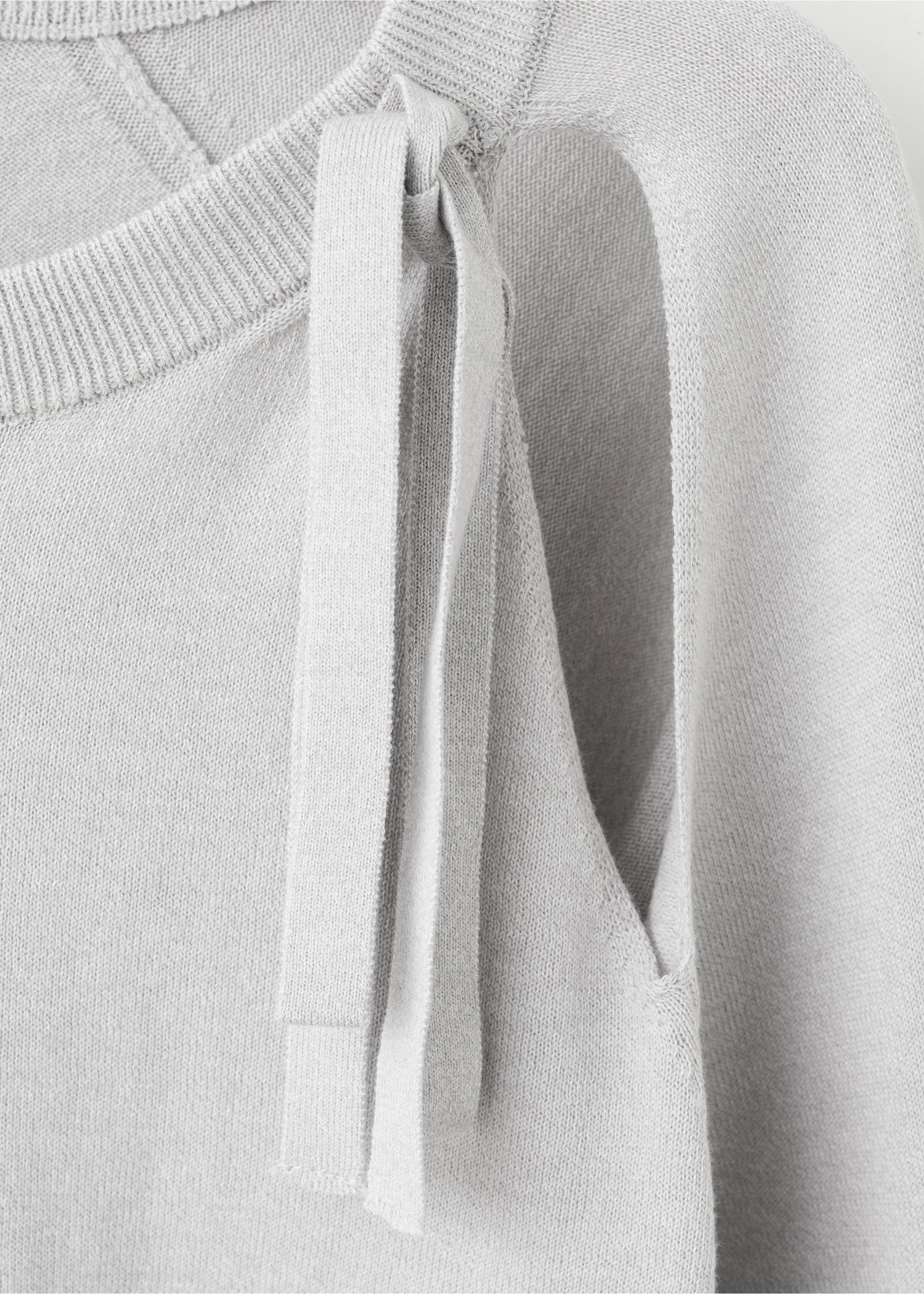 Bow knit sweater - Details of the article 8, Medium Heather Grey. Ref: 27044049-00.