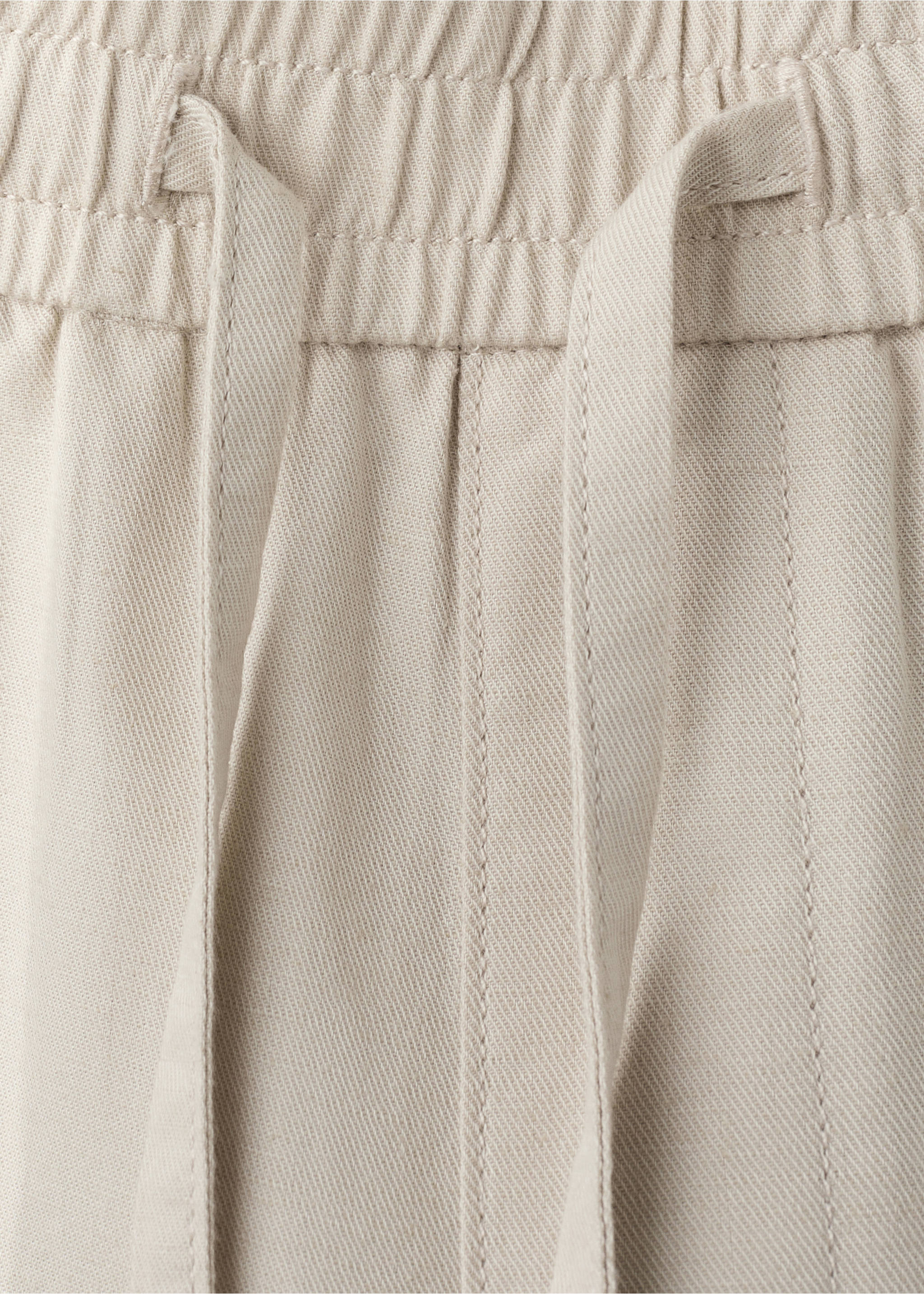 Pantalón algodón lino cordón - Detalle del artículo 0, Arena. Ref: 27044052-00.