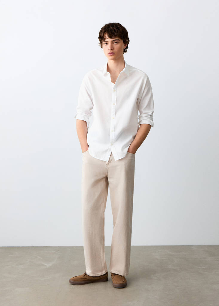 Straight linen shirt — Off White