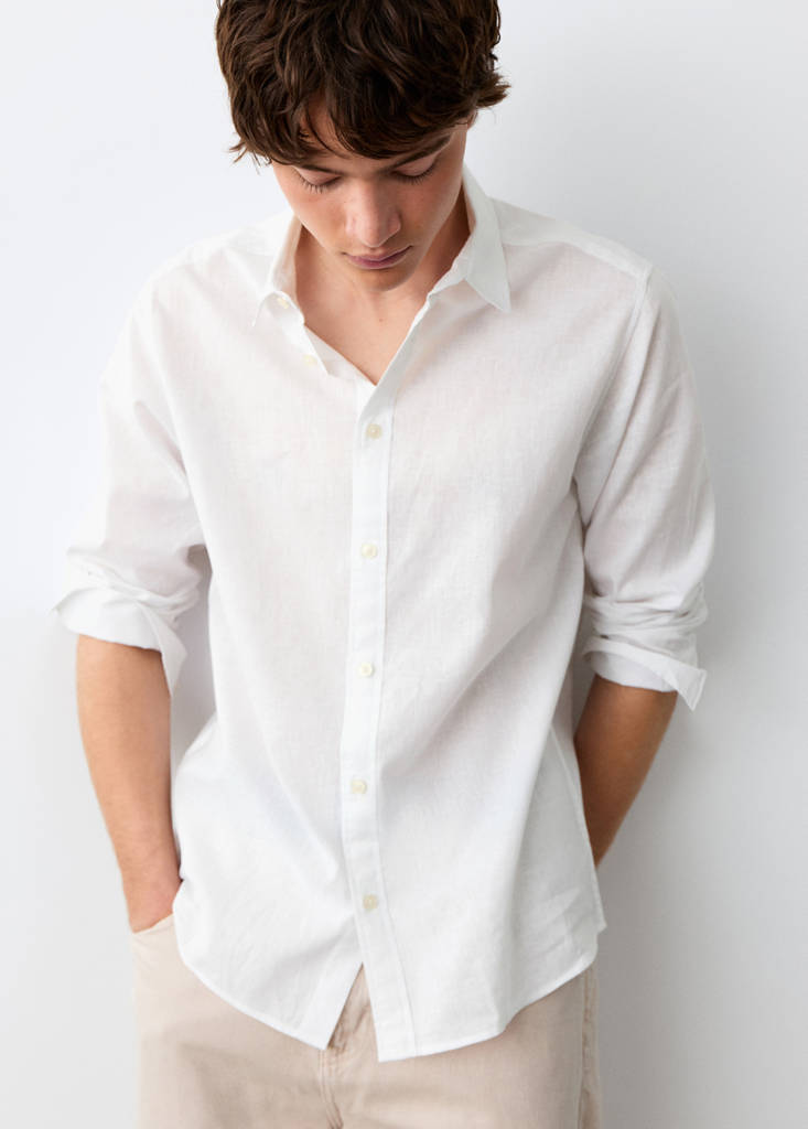 Straight linen shirt — Off White