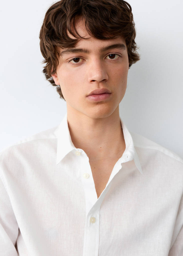 Straight linen shirt — Off White