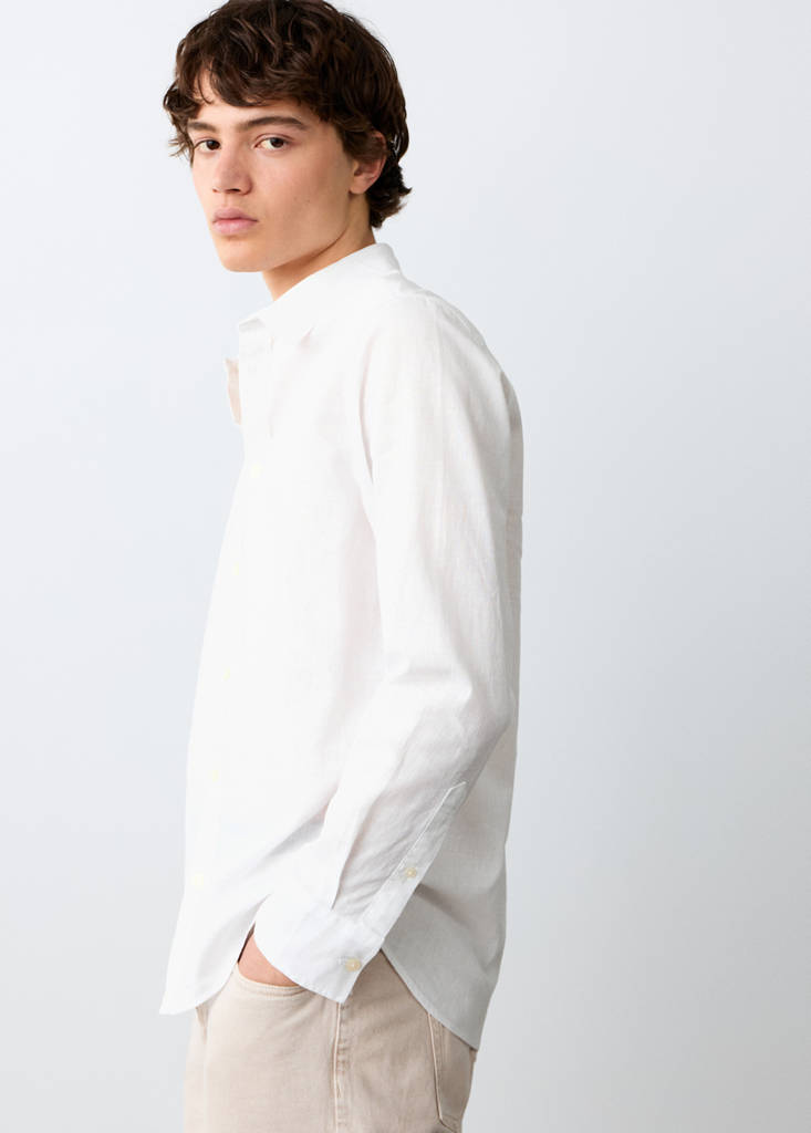Straight linen shirt — Off White