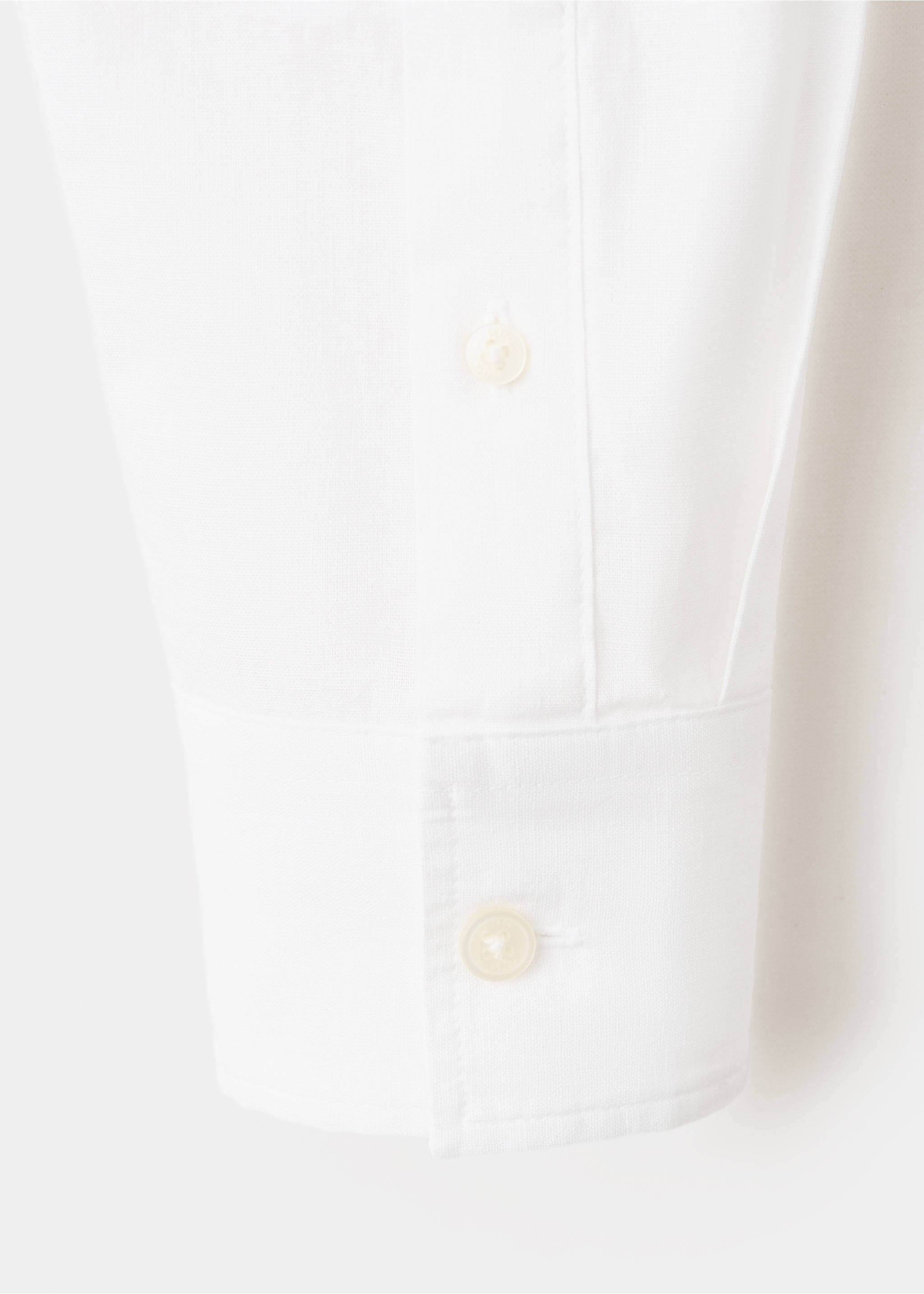 Camisa recta lino - Detalle del artículo 0, Blanco roto. Ref: 27044053-00.