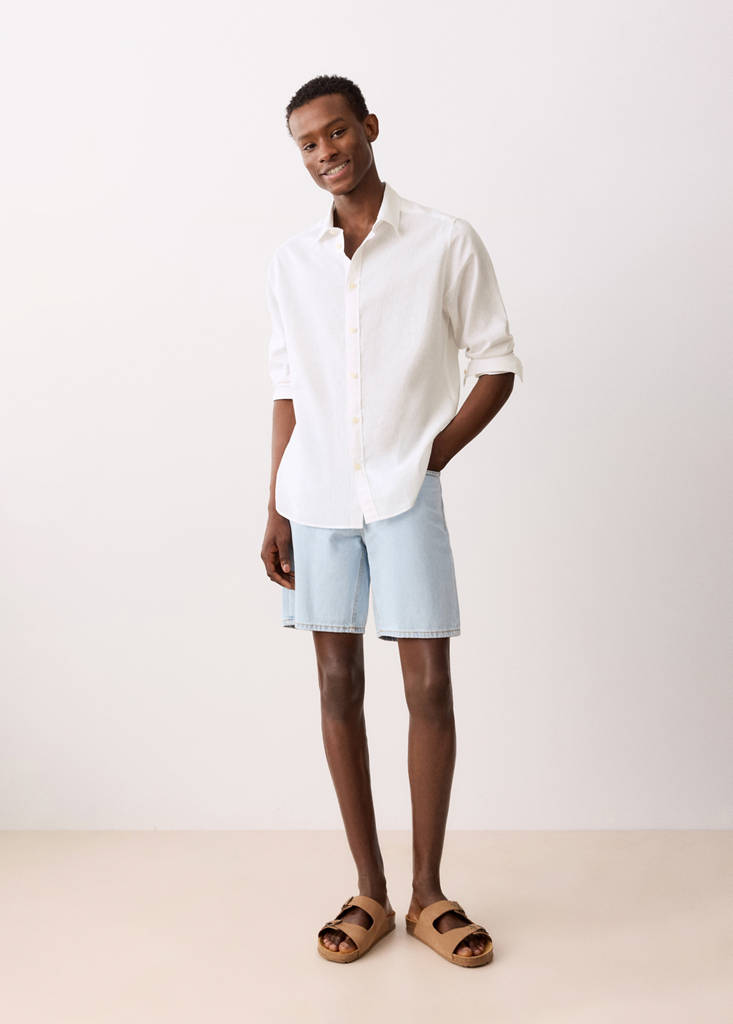 Straight linen shirt — Off White