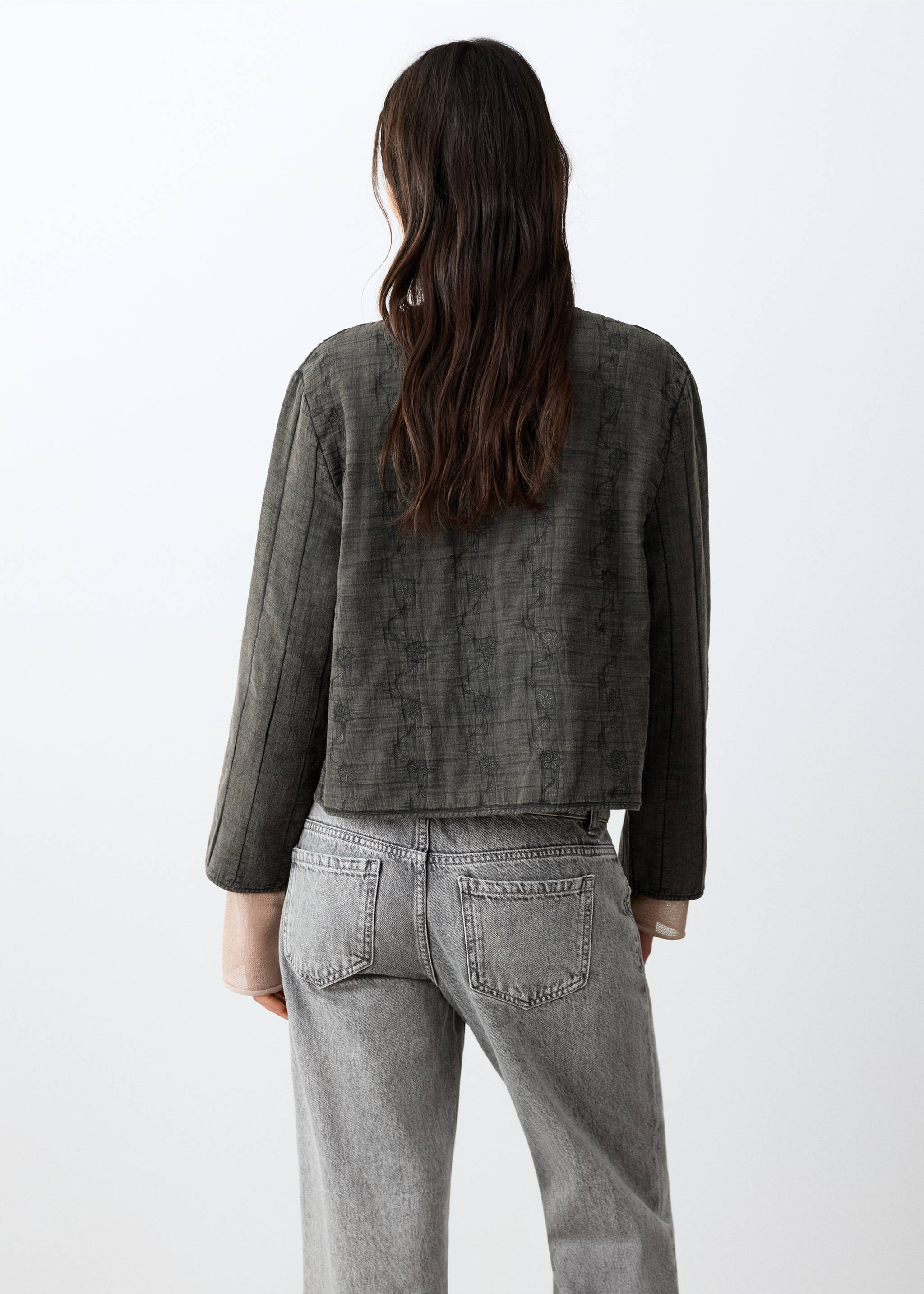 Jaqueta cotó granadures - Revers de l'article, Gris antracita. Ref: 27044055-00.