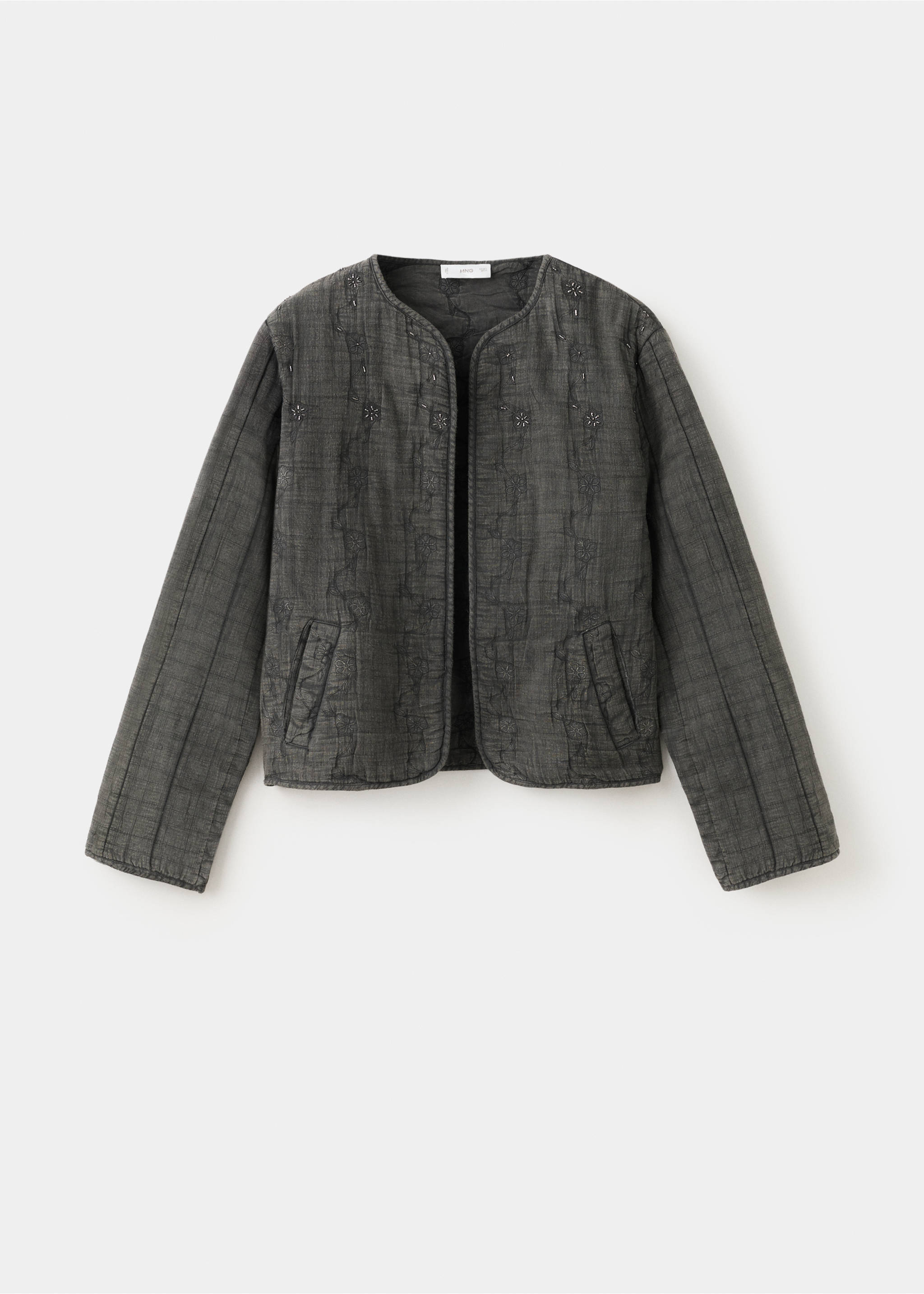 Veste coton perles - Article sans modèle, Gris anthracite. Ref: 27044055-00.