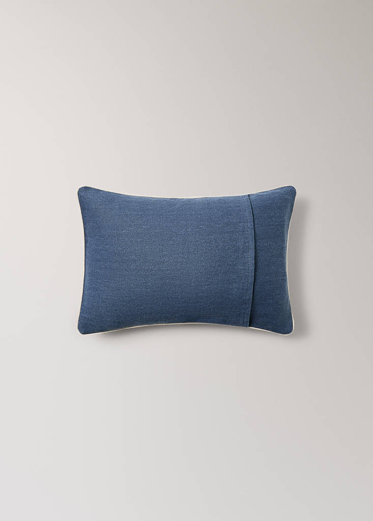 Piped cushion cover 30x40 cm — Indigo Blue
