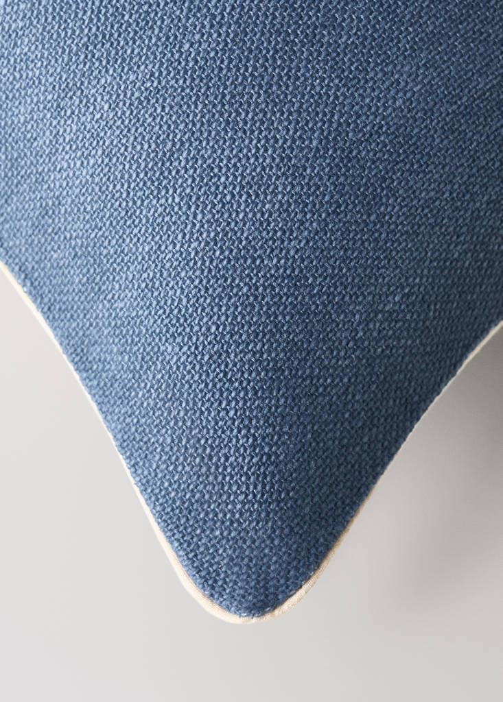 Piped cushion cover 30x40 cm — Indigo Blue
