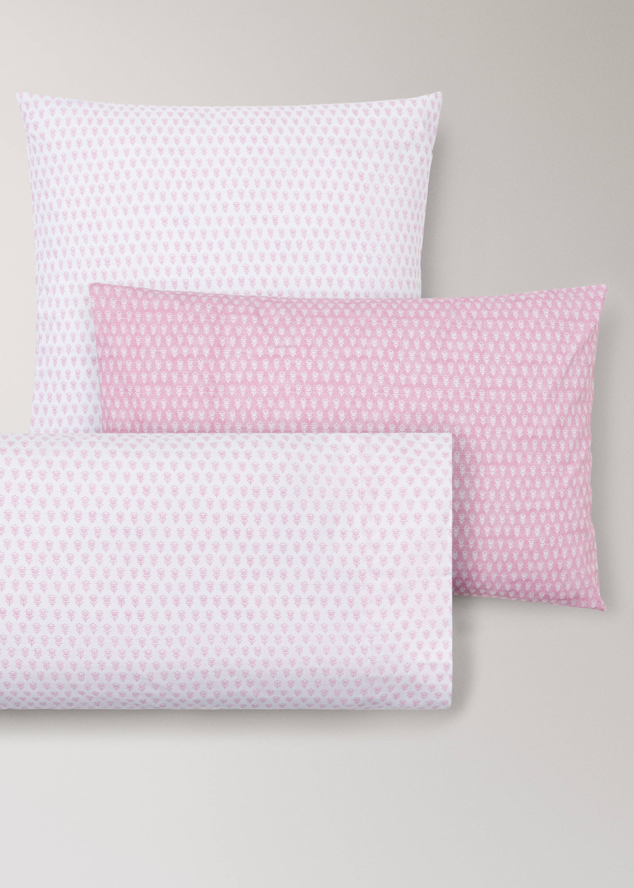 Children's pillowcase in cotton percale with mini floral print 50x75 cm - Details of the article 3