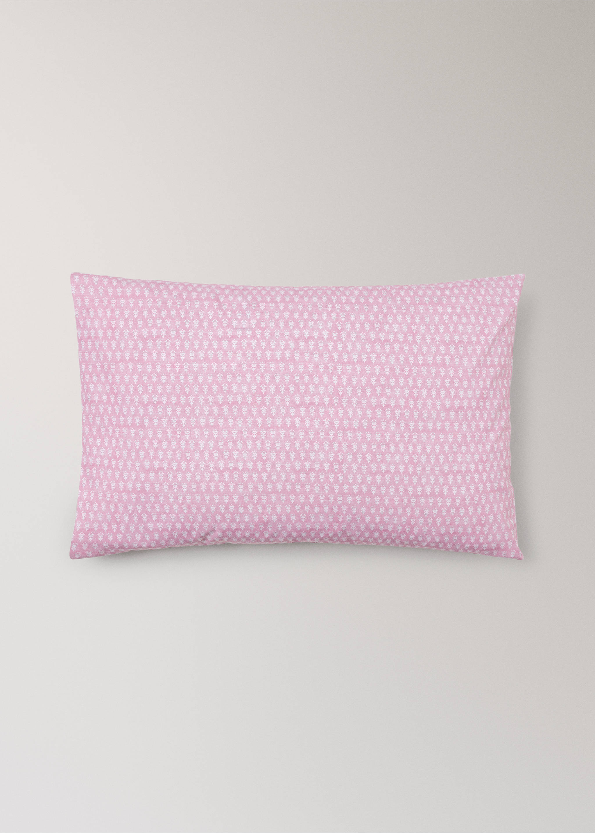 Funda almohada infantil algodón percal mini flor 50x75 cm - Artículo sin modelo, Rosa. Ref: 27044058-00.